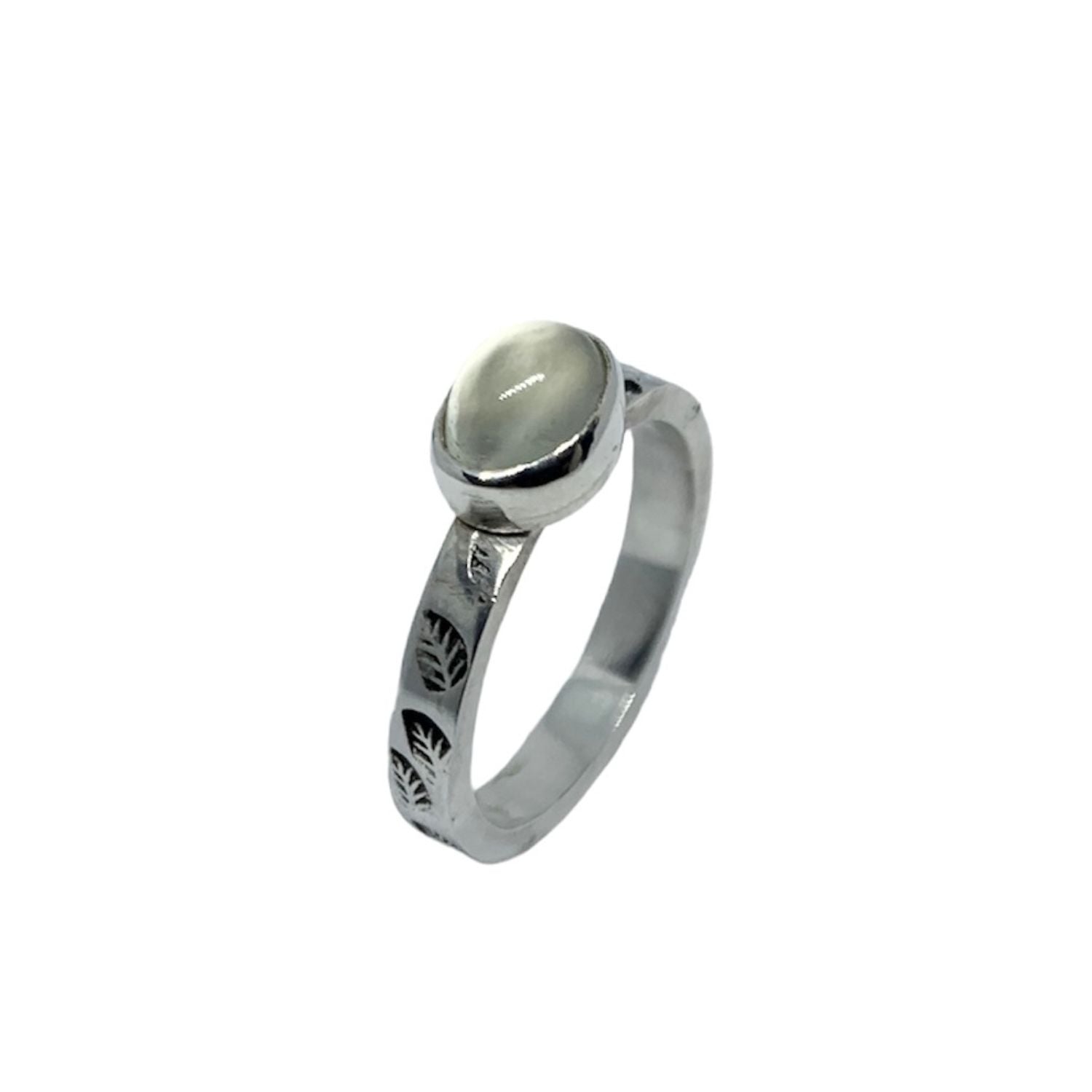 Cat's eye moonstone ring in recycled sterling silver - tg-jewellery by Tamara Gervasio
