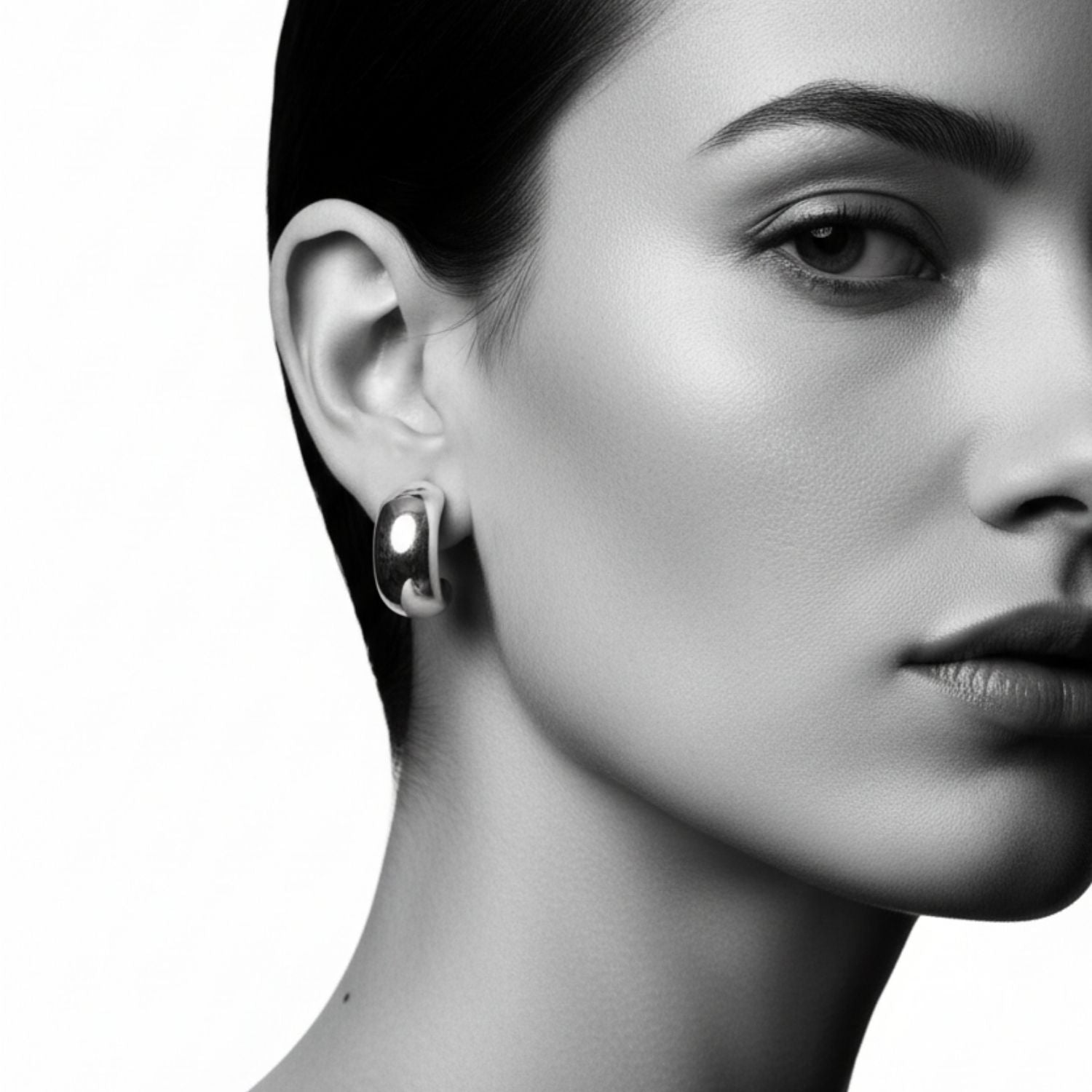 Chunky Half Hoop Earrings – Handcrafted Sterling Silver - Tg-Jewellery By Tamara Gervasio
