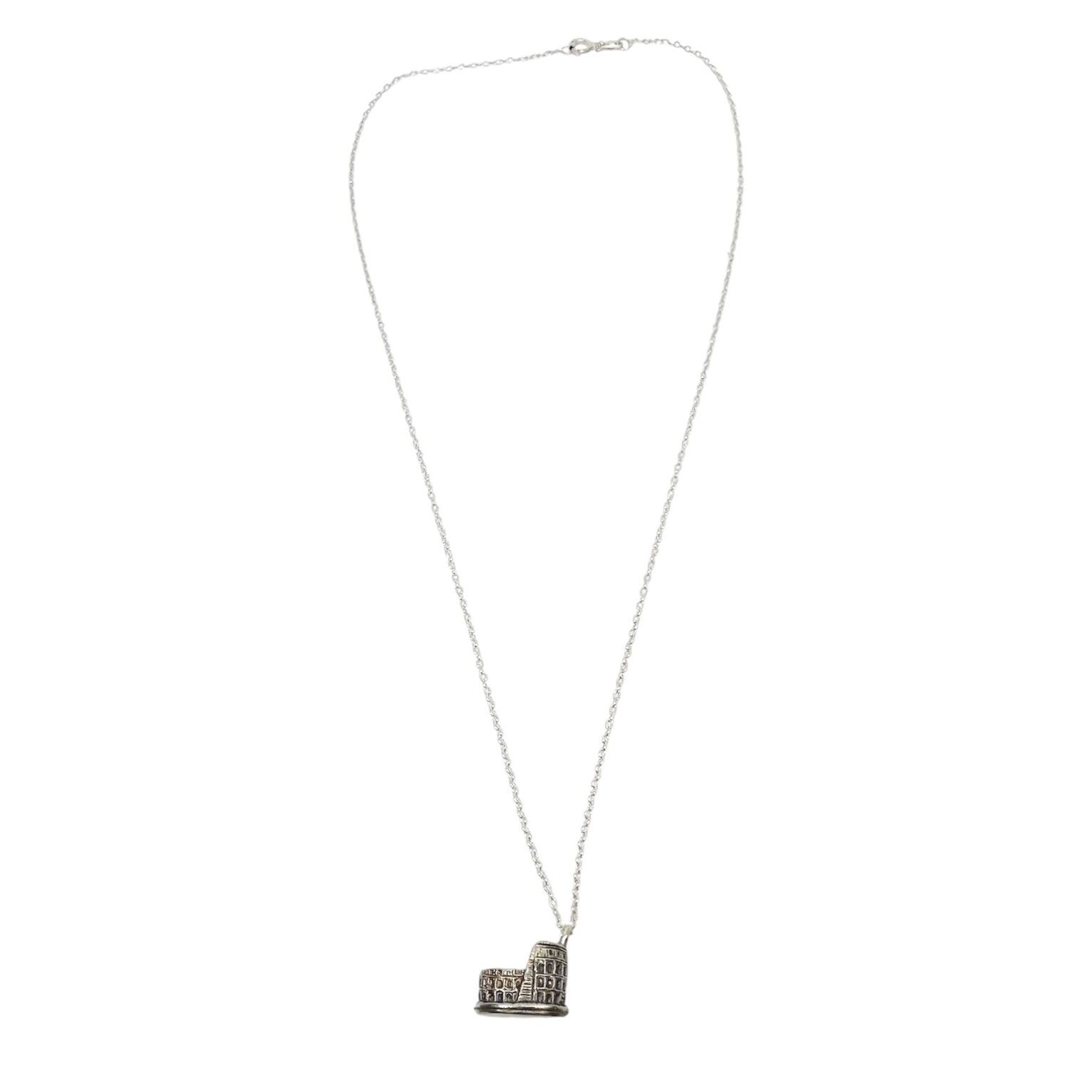 Handmade Colosseum pendant necklace in sterling silver 925, lost wax cast in Cornwall – Tg-Jewellery by Tamara Gervasio
