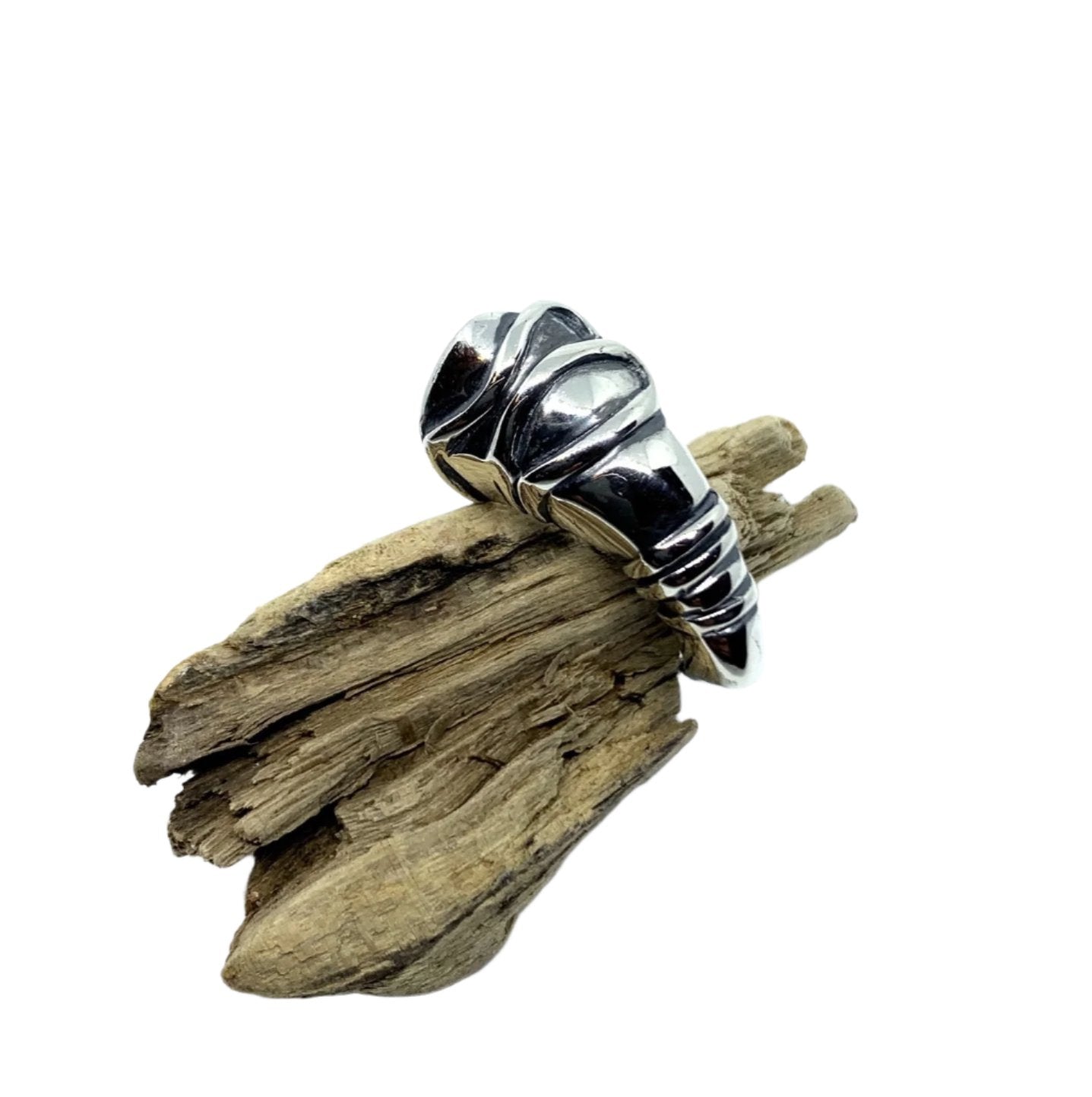 Eyebrow Unisex Ring from The Abyss Collection — bold sculptural silver statement ring, made to order in sizes L–U - Tg-Jewellery By Tamara Gervasio