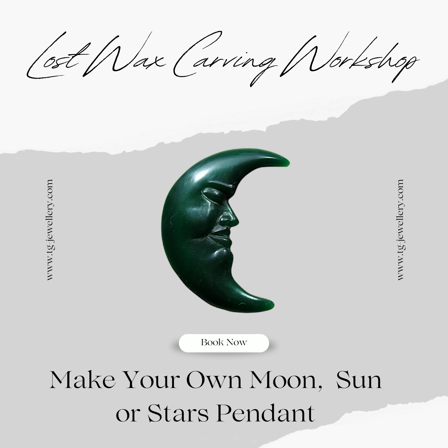 Lost Wax Carving Workshop : Make your own Moon, Sun or Stars Pendant