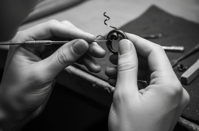 Working on a small project in lost wax carving Tg-Jewellery by Tamara Gervasio