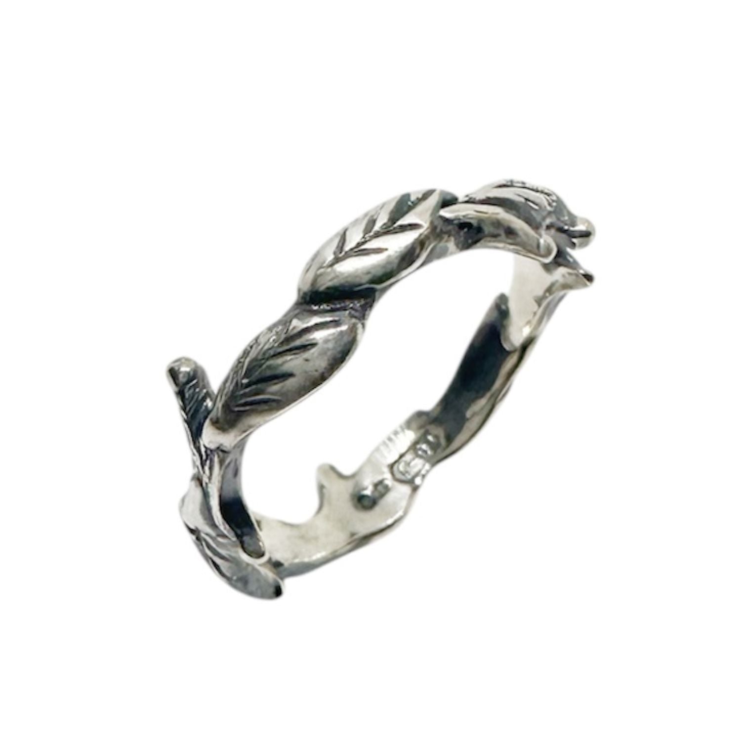 One of a Kind Laurel Wreath Ring in Sterling Silver 925 — Corona d'Alloro Detail — Handmade by Tamara Gervasio