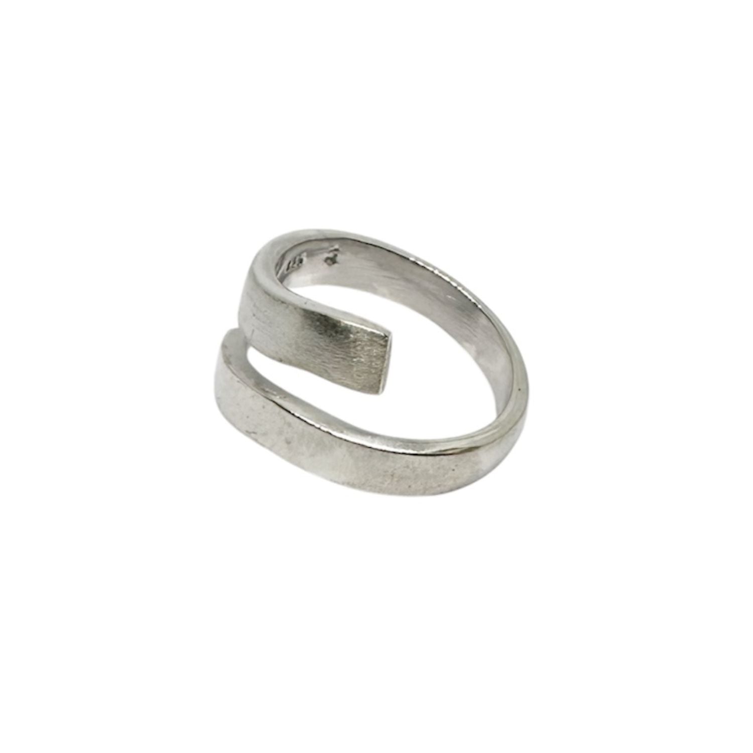 One of a Kind Sterling Silver 925 ring — sculptural profile, 1.77mm thickness, TG maker's mark, conscious jewellery