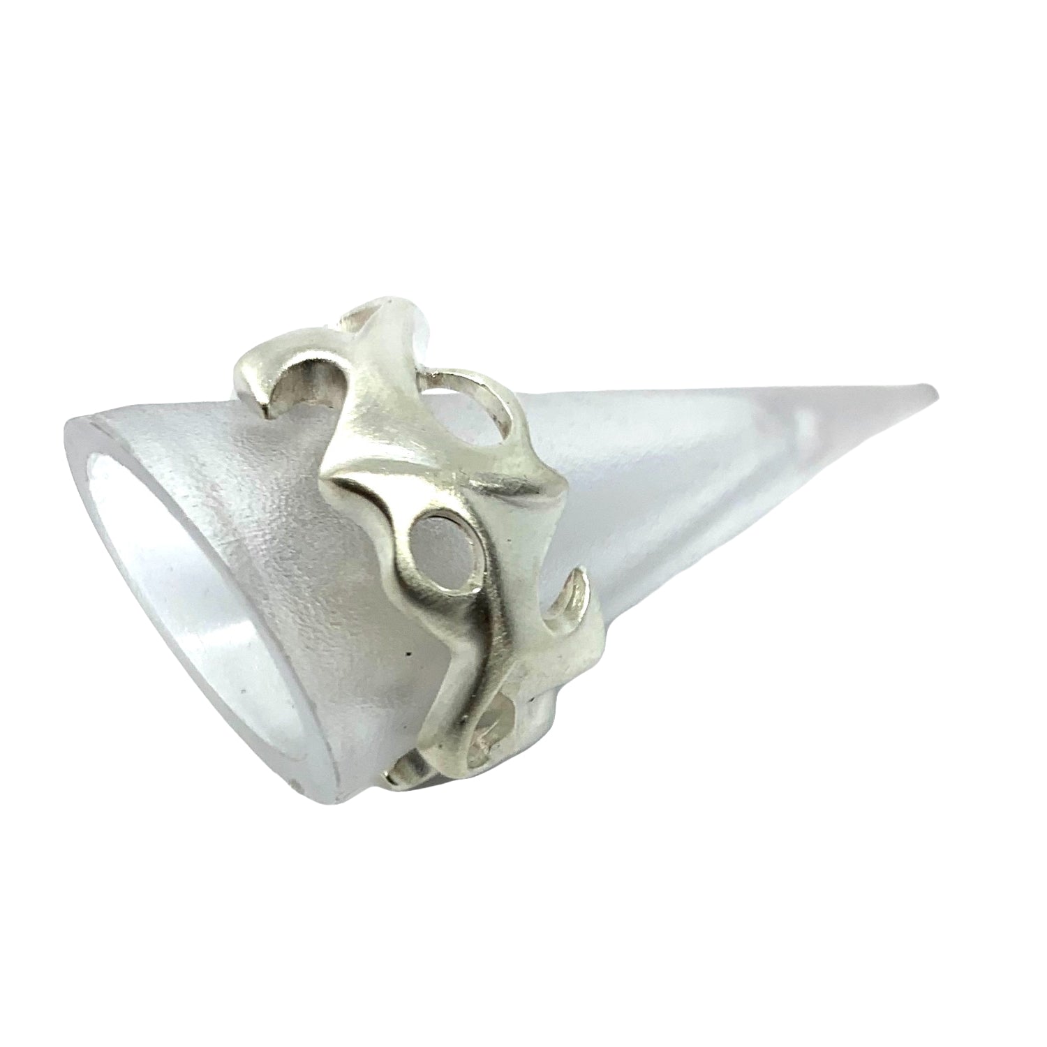 Organic Ring for Men – Side View | Sterling Silver 925 Satin Finish - Tg-Jewellery By Tamara Gervasio