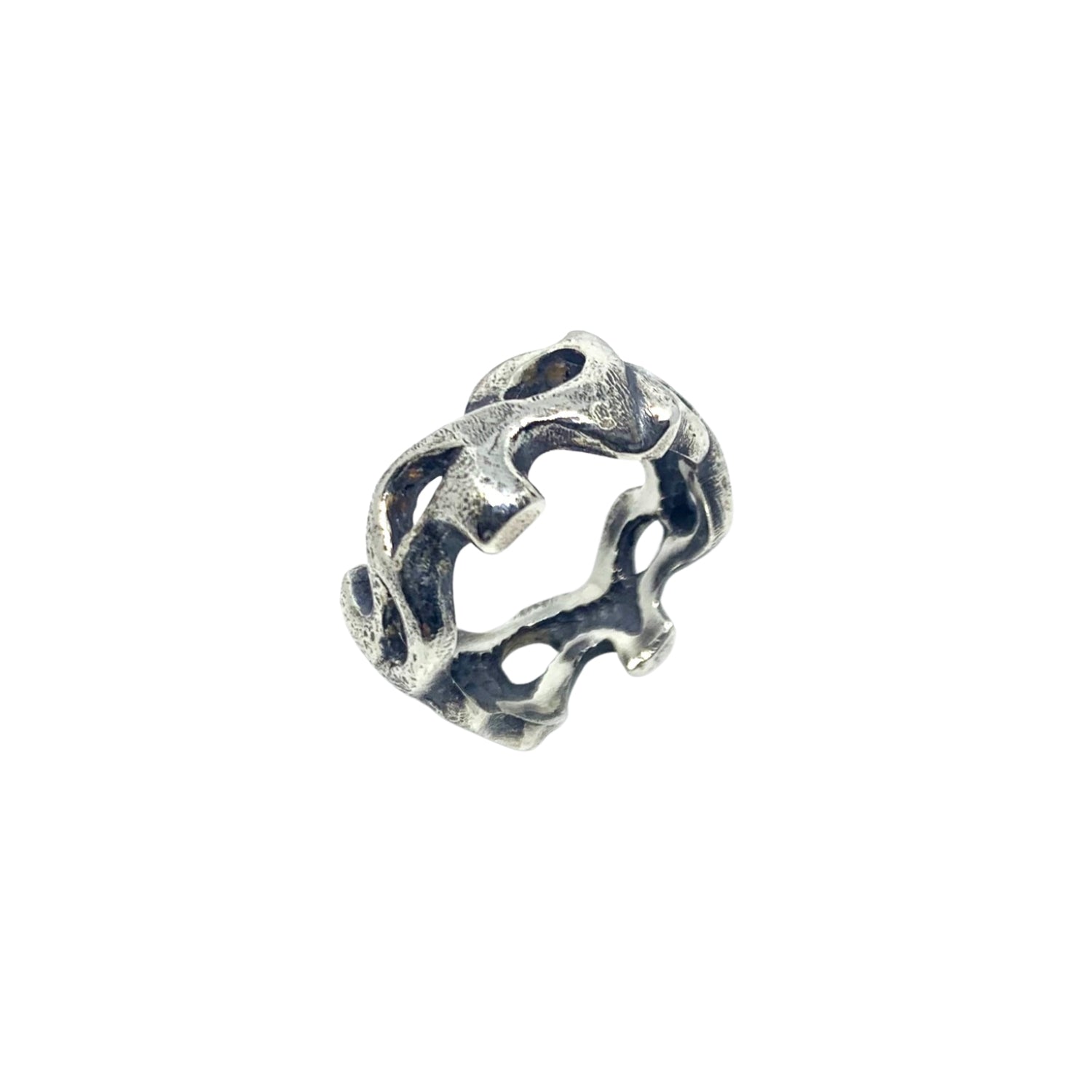Organic Ring for Women – Side View | Sterling Silver 925 Sculptural Band - Tg-Jewellery By Tamara Gervasio