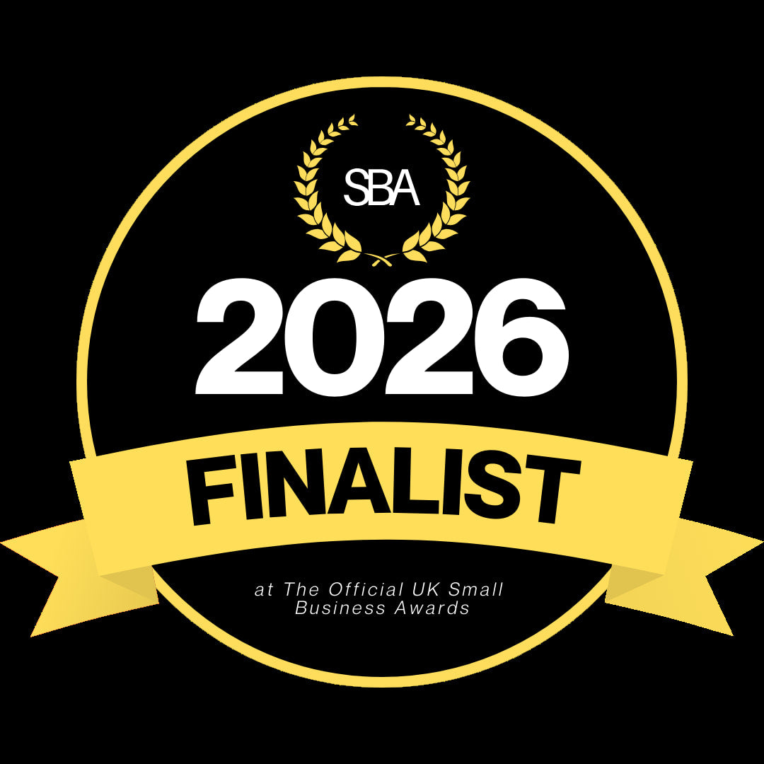 SBA logo I been selected as 2026 FINALIST' at The Official UK Small Business Awards.