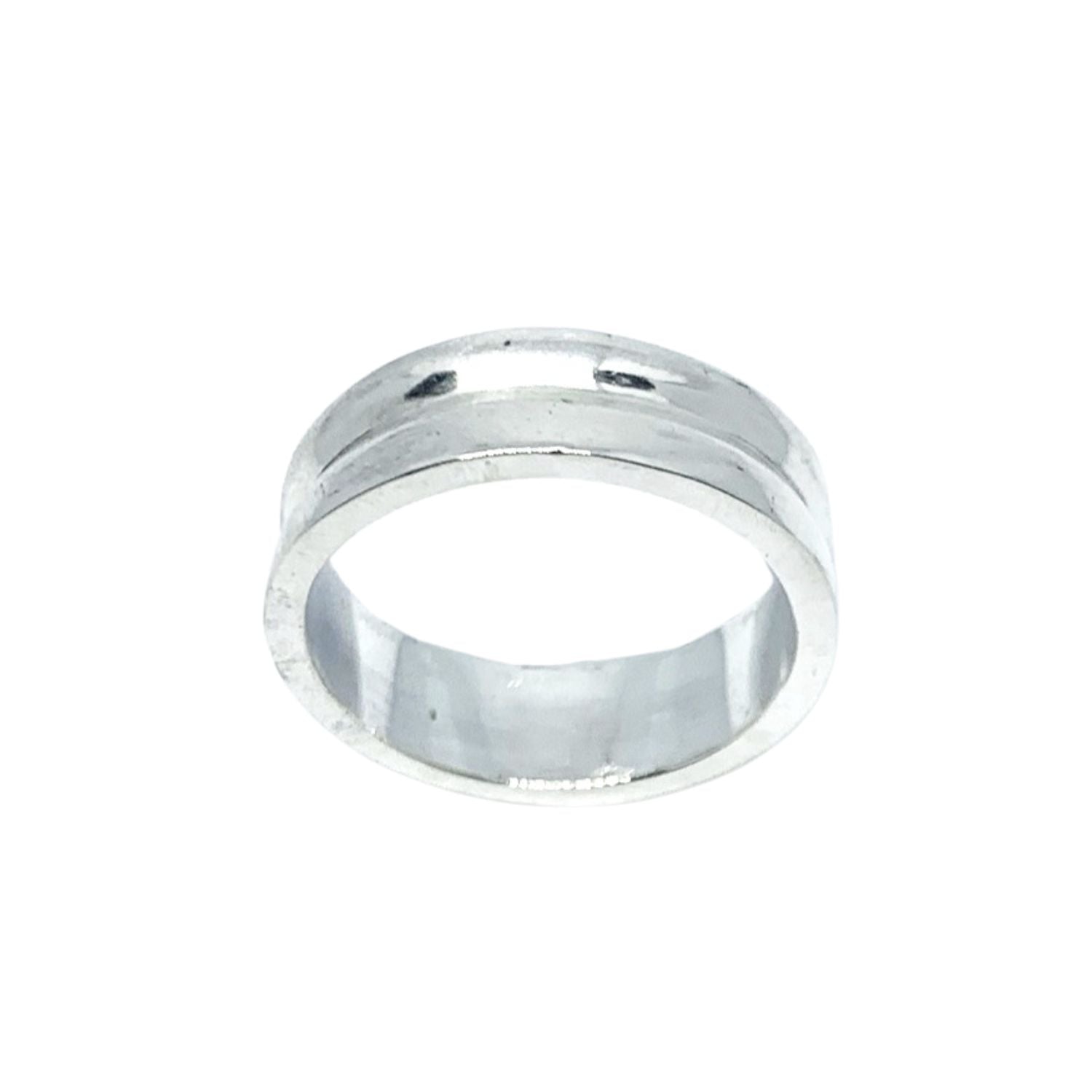Sterling Silver Curved Band Ring – Front View | Handmade Lost Wax Carving - Tg-Jewellery By Tamara Gervasio