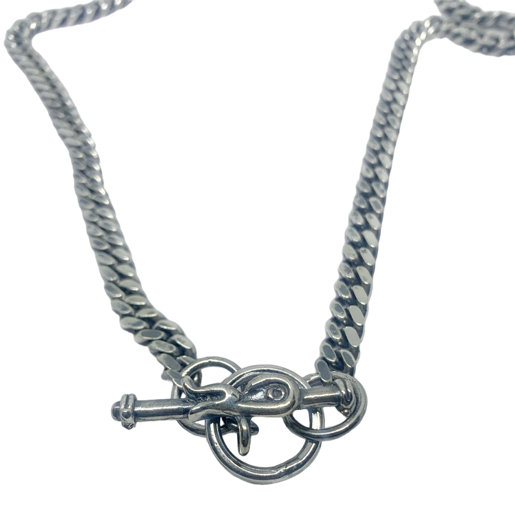 Sterling silver curb chain necklace with Celtic bird T-bar clasp – TG-Jewellery