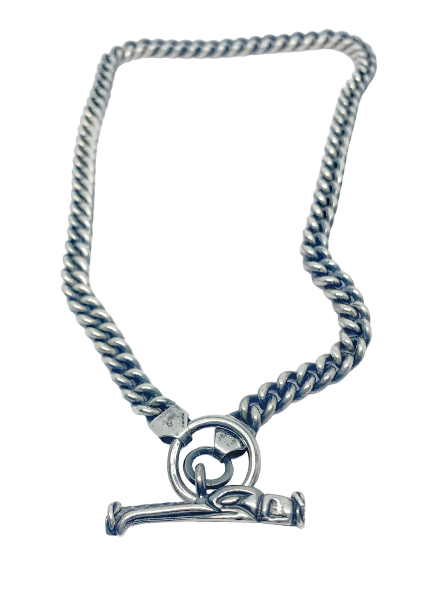 Sterling silver curb chain necklace with Celtic bird T-bar clasp 17in – TG-Jewellery - Tg-Jewellery By Tamara Gervasio