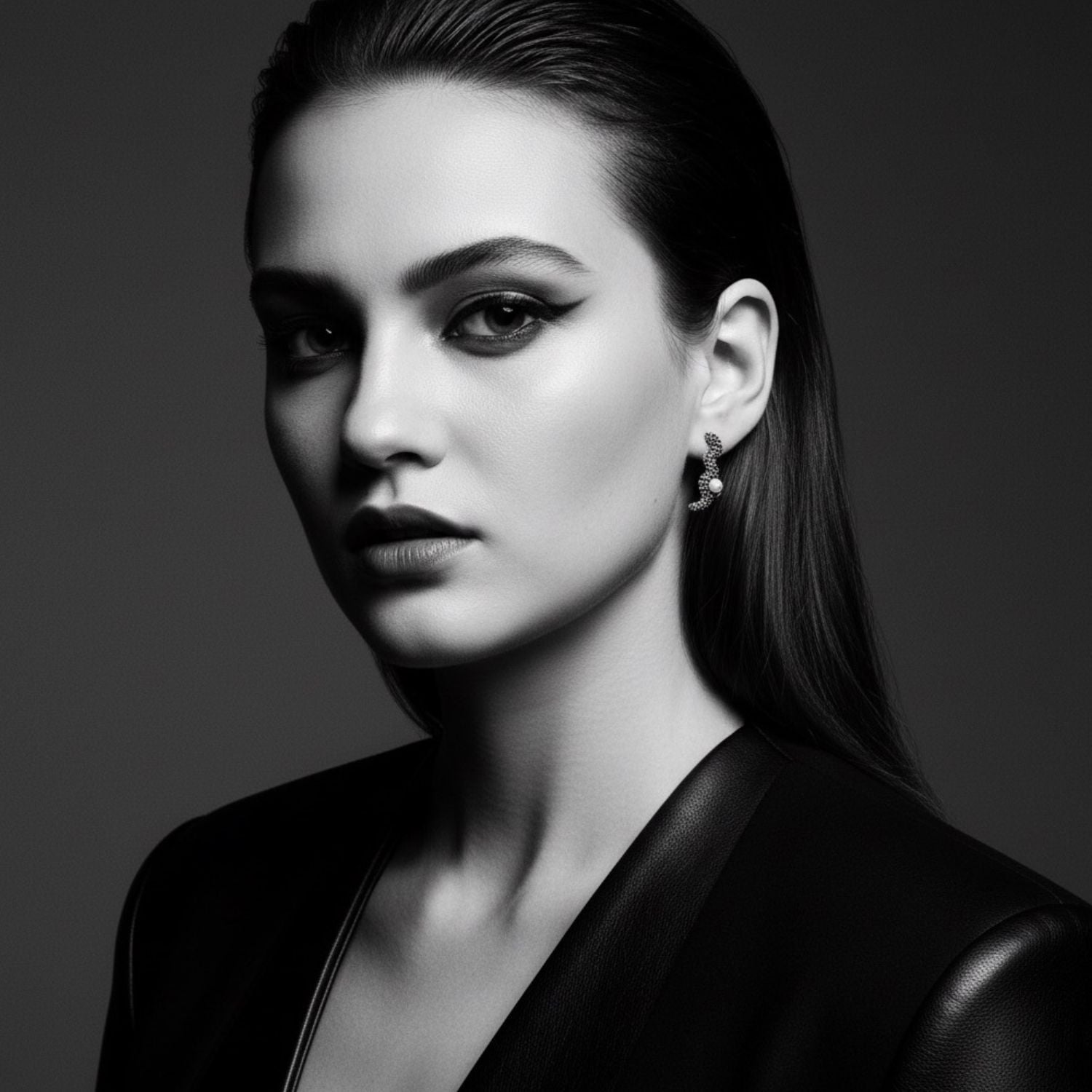 Model wearing the sea slug earrings in sterling silver 925 by Tamara Gervasio