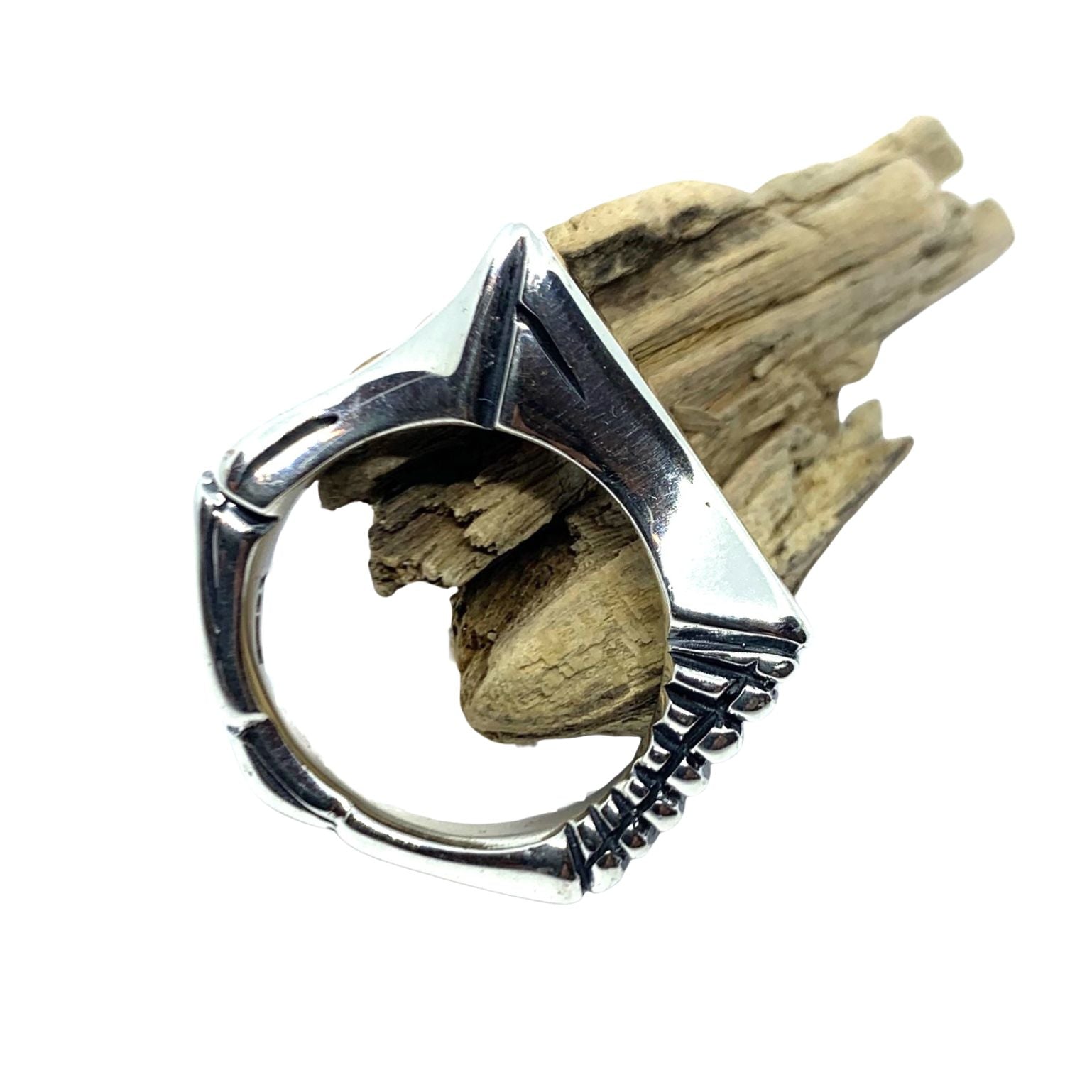 "The Abyss" Men's Ring Close-Up | Handcrafted Sterling Silver - Tg-Jewellery By Tamara Gervasio