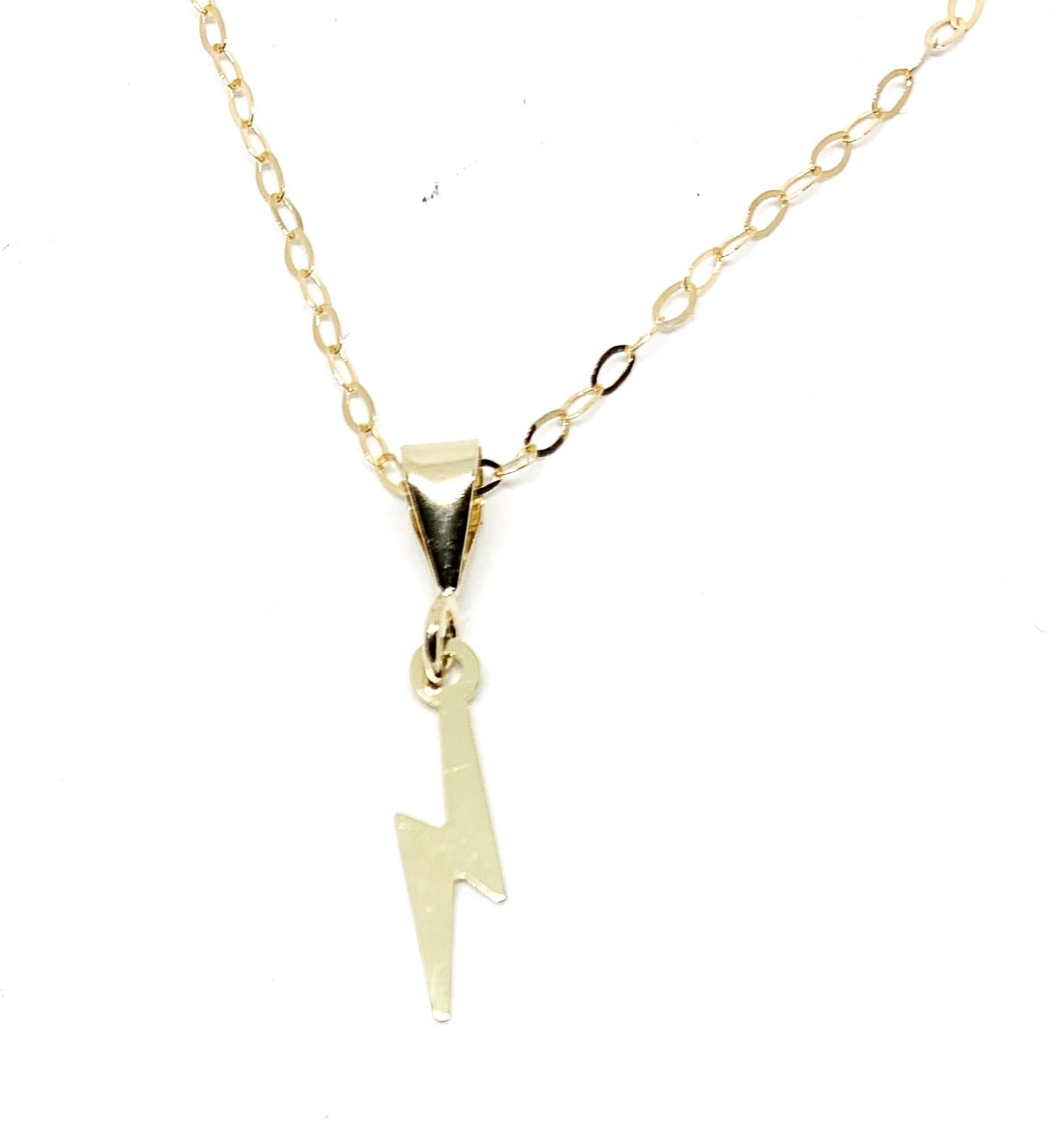 Thunderbolt Pendant Necklace – Detail View | Handcrafted 9ct Yellow Gold - Tg-Jewellery By Tamara Gervasio 