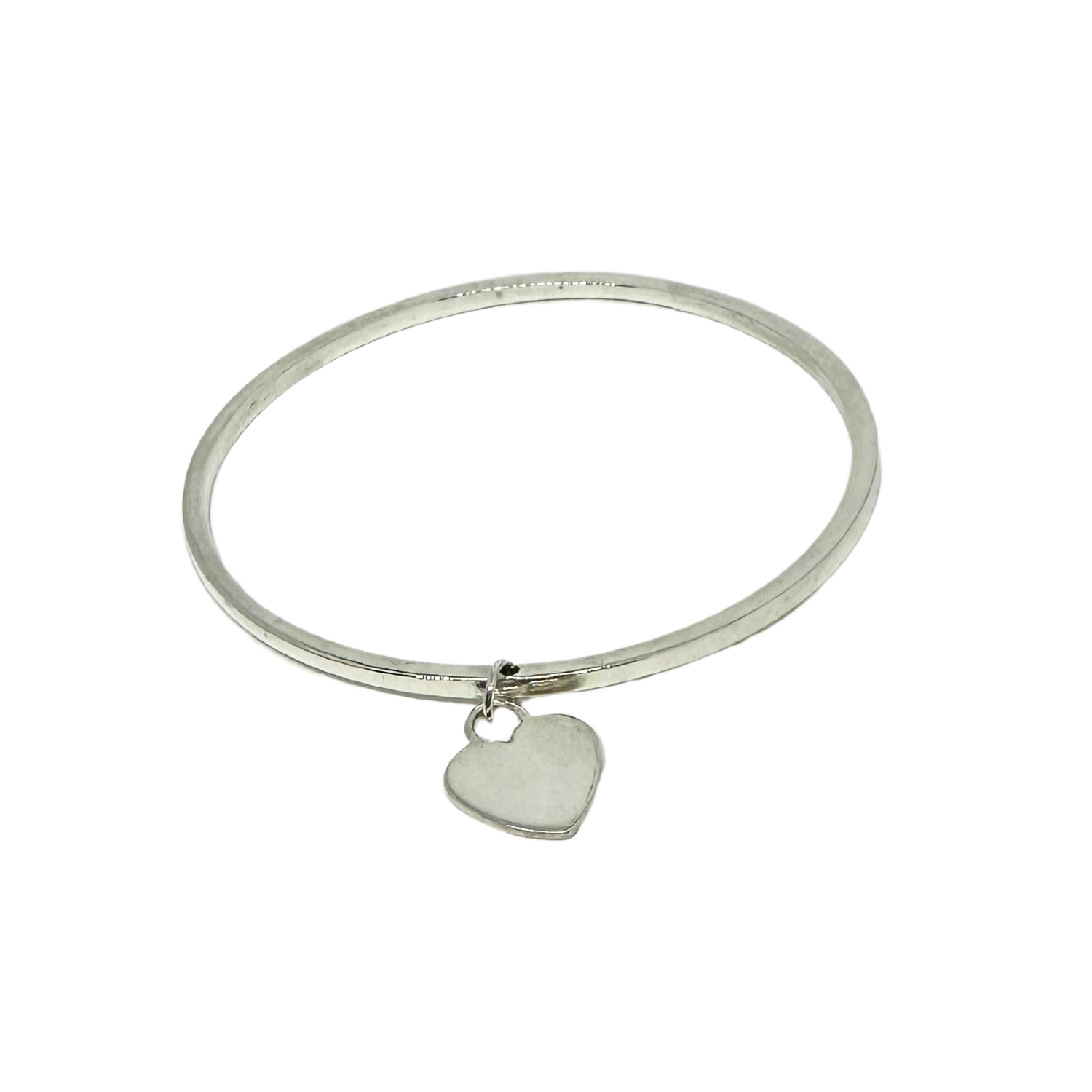 Heart Dangle Rigid Bangle