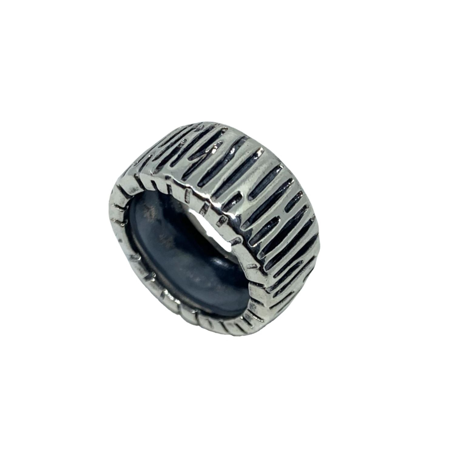 Wheel Flat Band Ring – Sterling Silver 925 | Chunky Collection - Tg-Jewellery By Tamara Gervasio