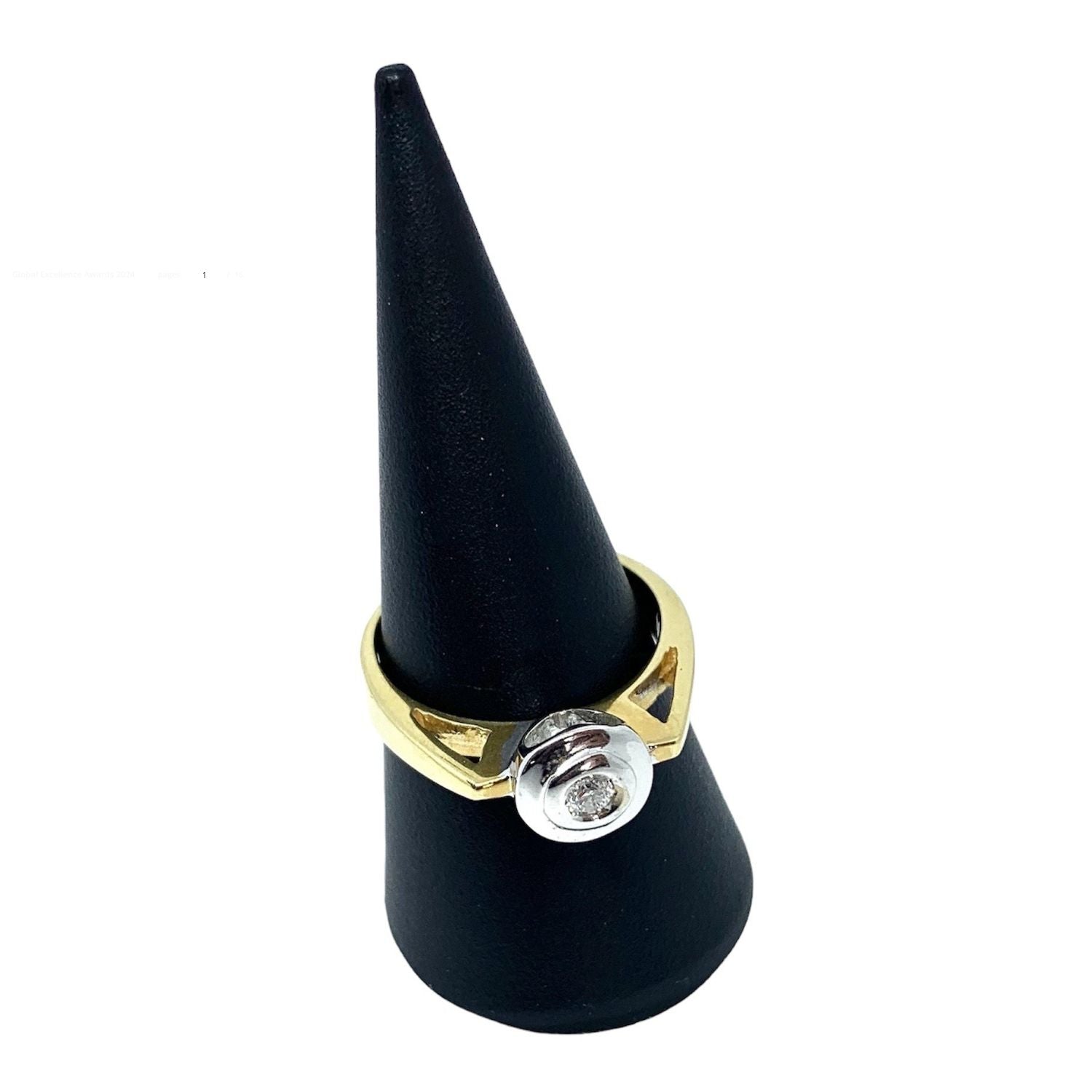 18K Yellow & White Gold Flush Diamond Ring – Handmade in Italy - Tg-Jewellery By Tamara Gervasio