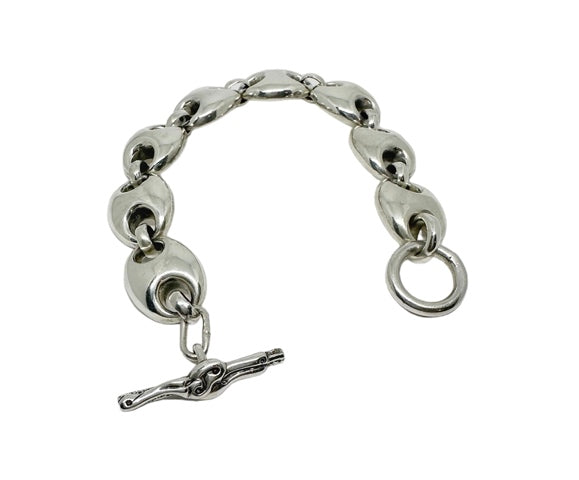 Chunky sterling silver anchor chain bracelet, full length view — TG-Jewellery - Tg-Jewellery By Tamara Gervasio