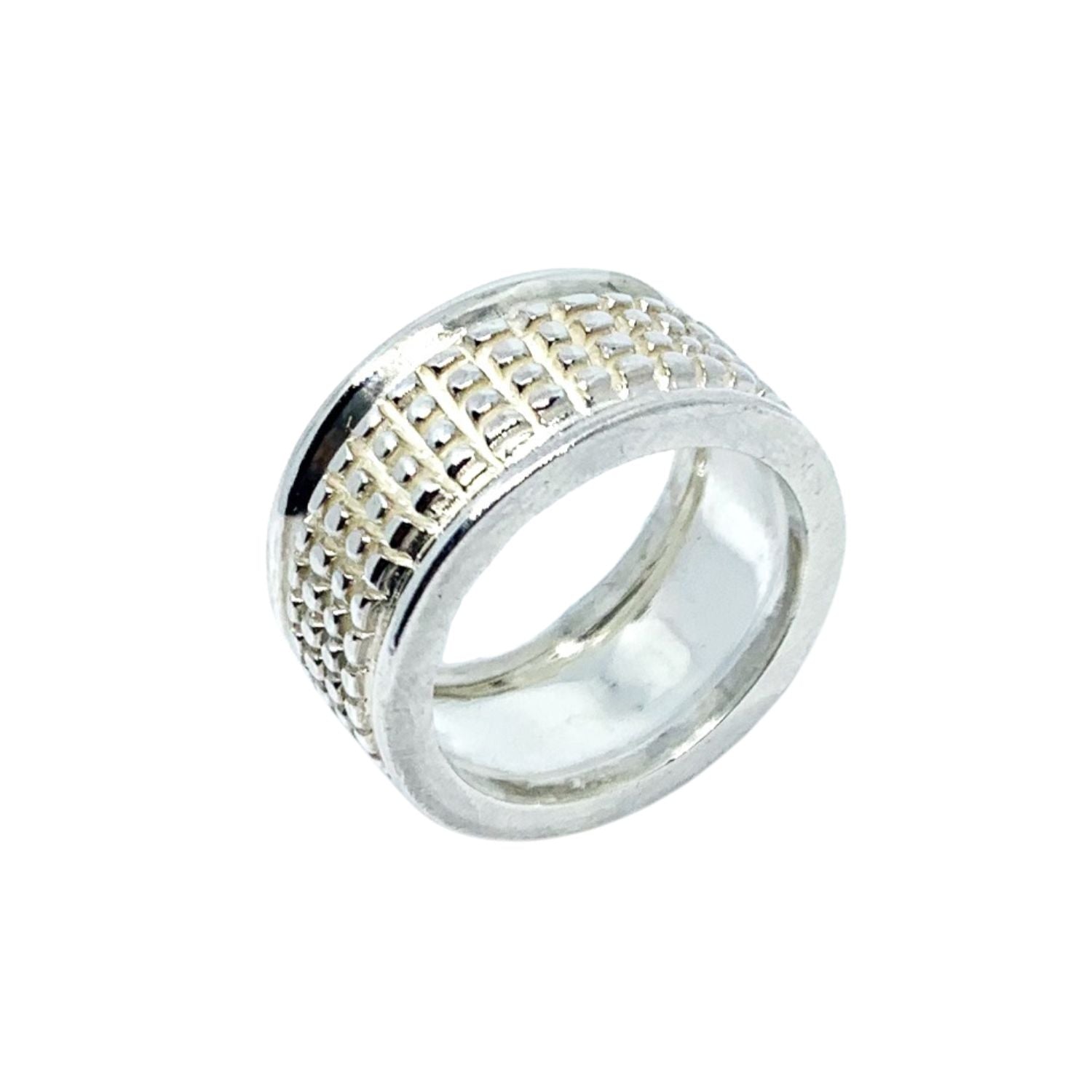 Sterling silver 925 crocodile ring in polished finish showing continuous reptilian texture and band profile - Tg-Jewellery By Tamara Gervasio