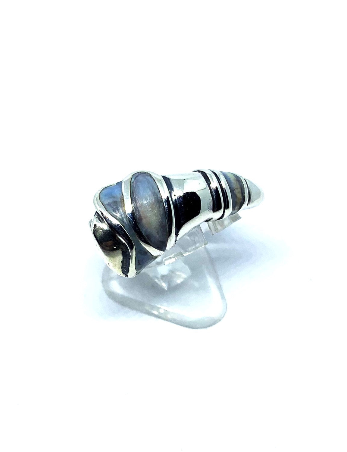 Handcrafted unisex sterling silver 925 Eyebrow ring with light blue Colorit ceramic enamel- Tg-Jewellery By Tamara Gervasio