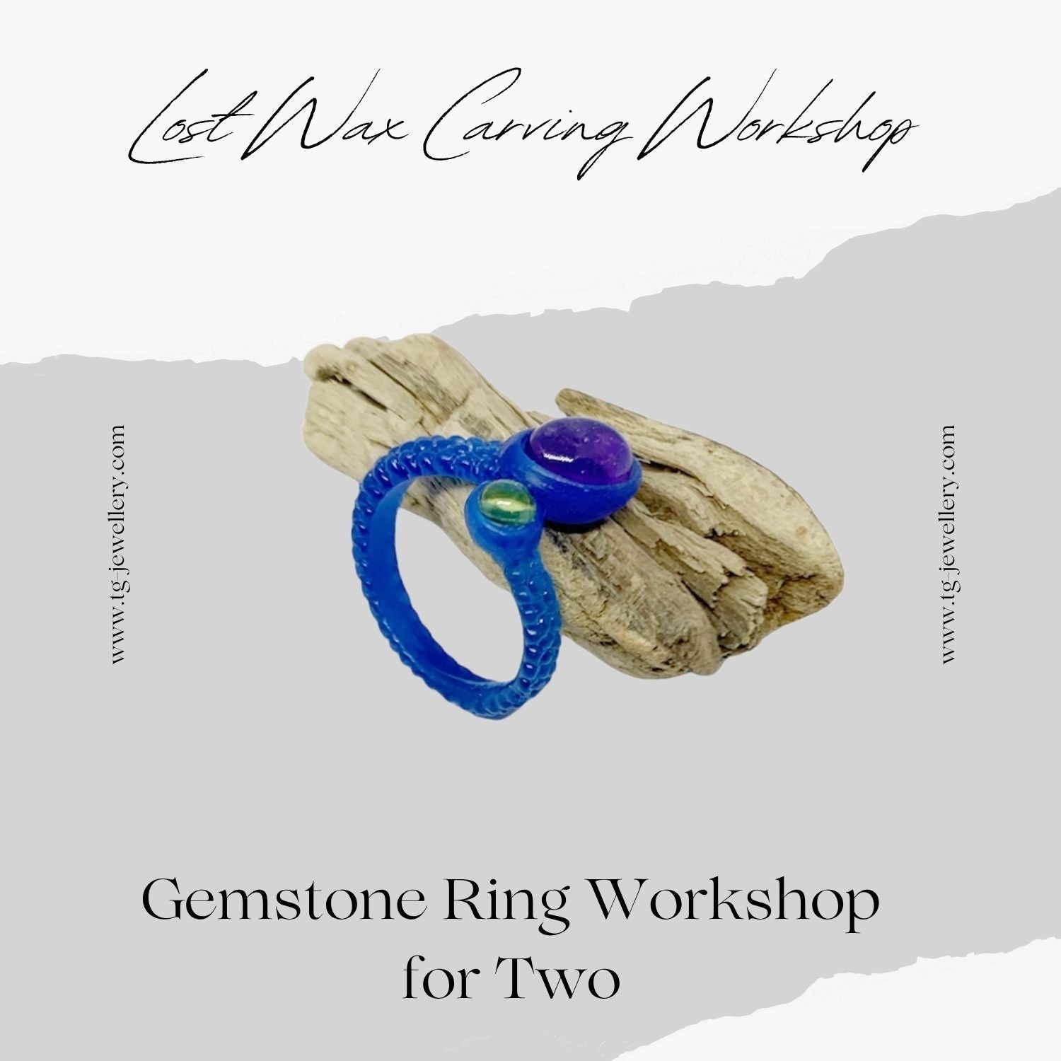 Lost wax carving gemstone ring workshop for two — Tg-Jewellery Cornwall studio