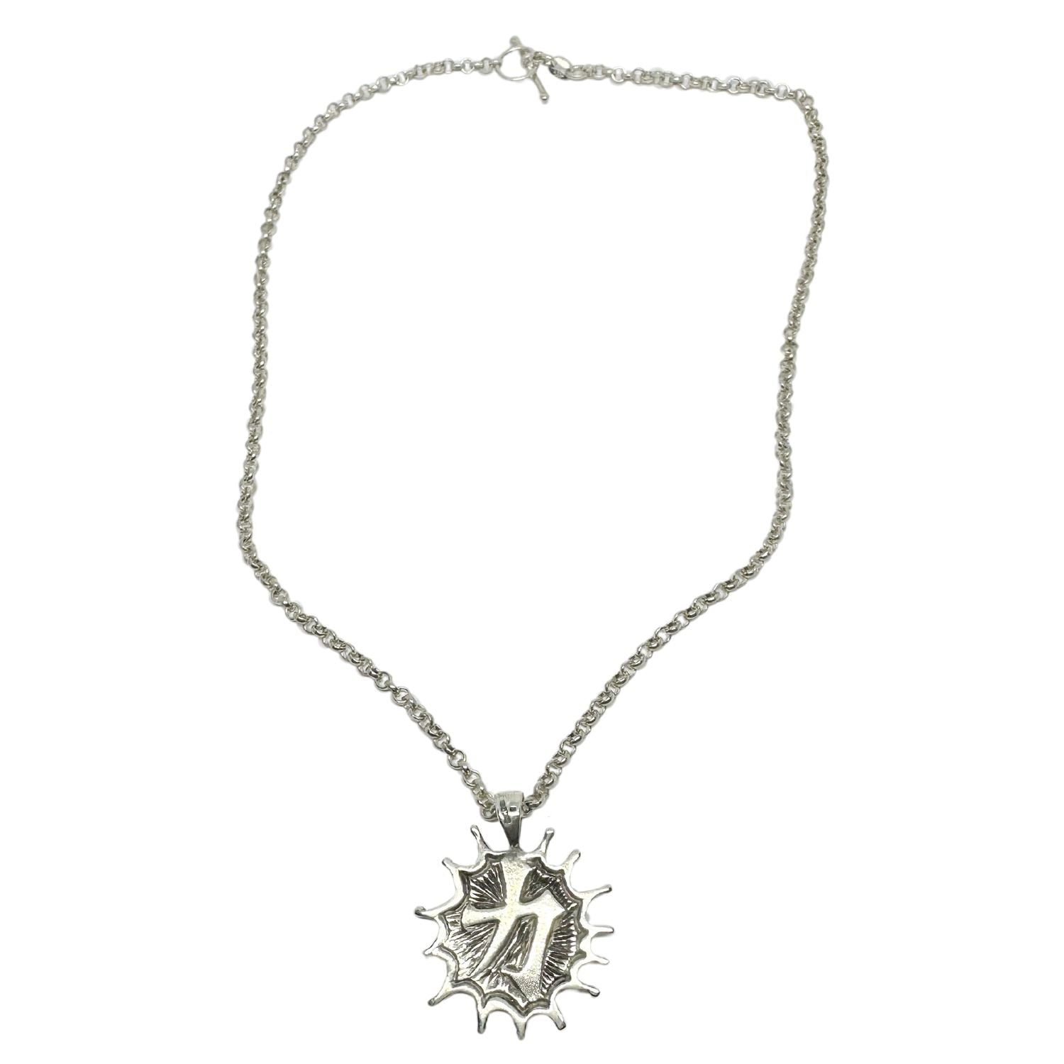 Sterling silver 925 Japanese symbol pendant necklace, oxidised and polished finish - Tg-Jewellery By Tamara Gervasio