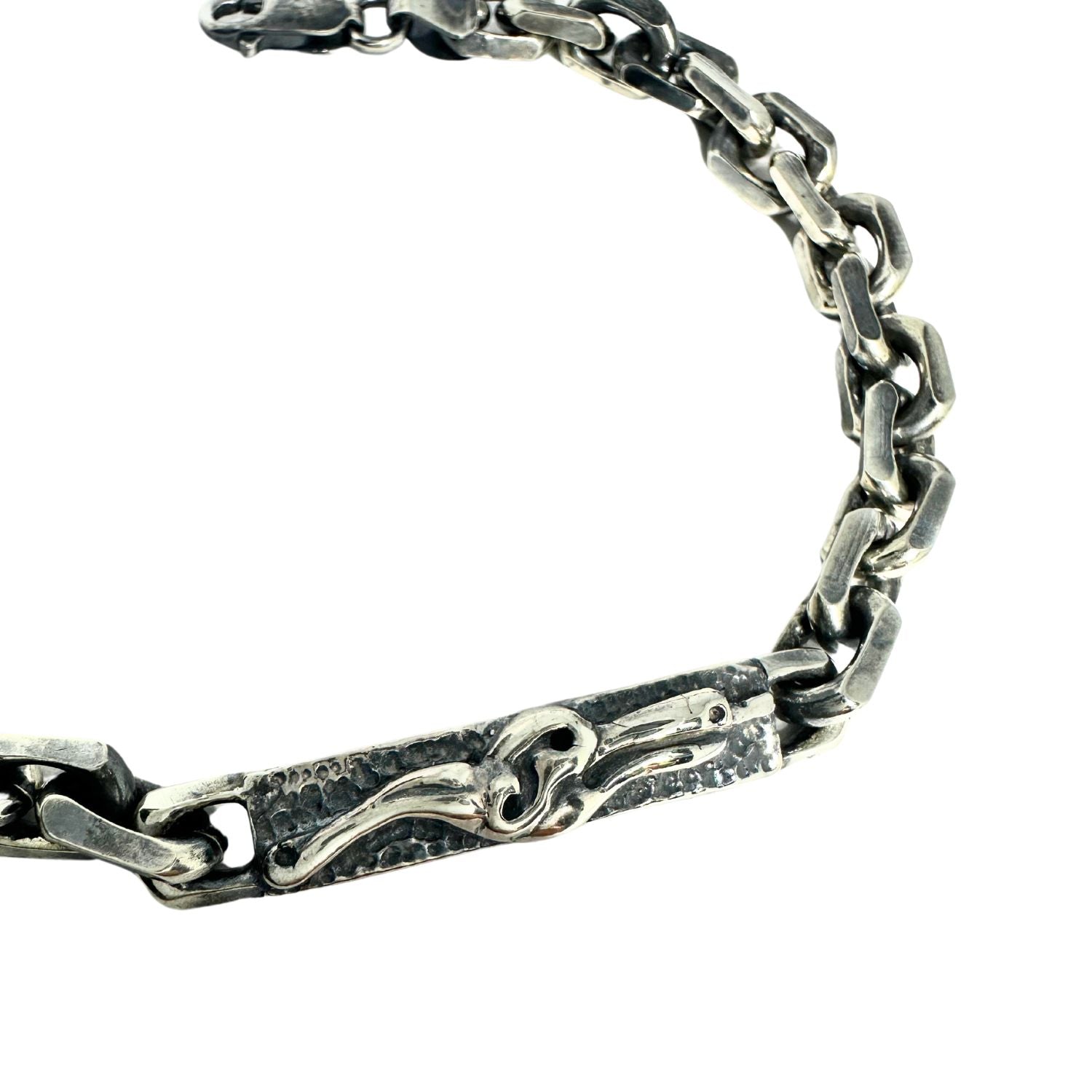 Lost wax cast Celtic dog plate bracelet with polished and oxidised finish - Tg-Jewellery By Tamara Gervasio
