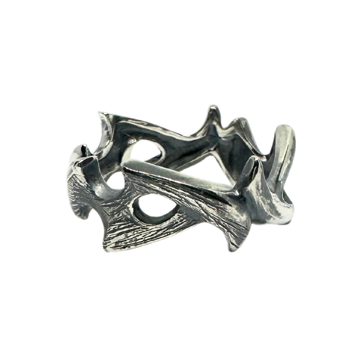 Men's sterling silver 925 spike ring, 10.55mm wide, high polish finish - Tg-Jewellery By Tamara Gervasio