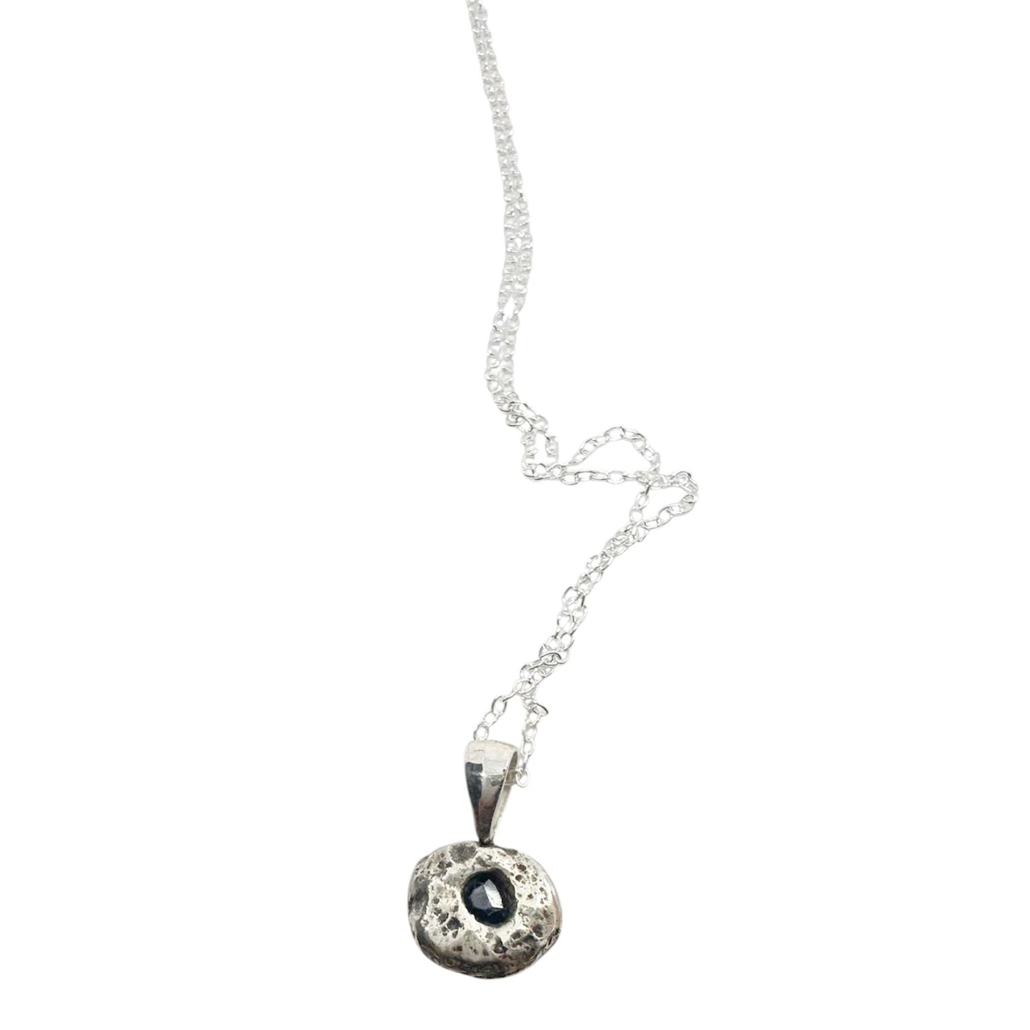 Recycled Silver & Sapphire Necklace – One of a Kind | Sterling Silver 925