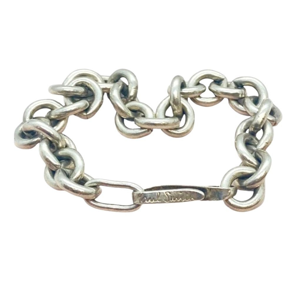 A sterling silver chunky  chain link bracelet with engraved Paul Smith clasp, Tg-Jewellery by Tamara Gervasio