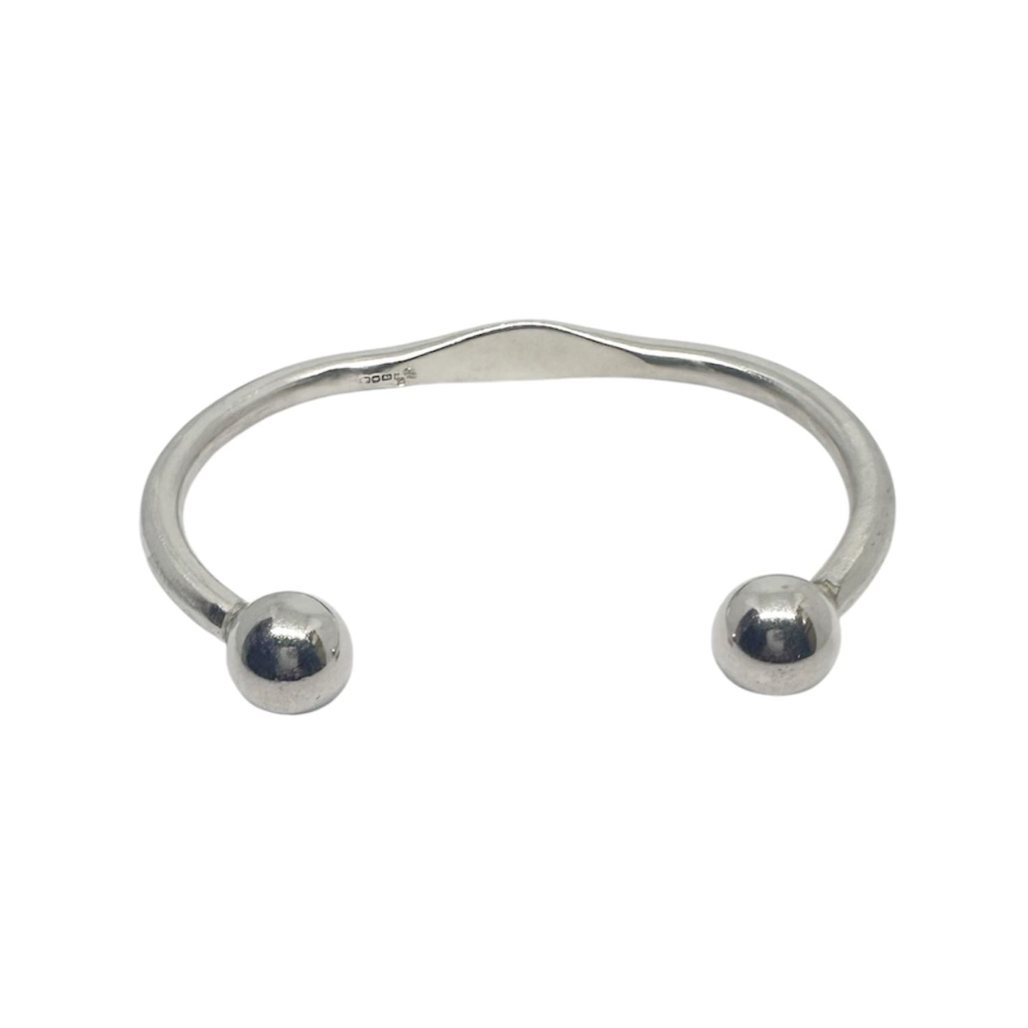 Solid Recycled Sterling Silver Men's Cuff Torque Bangle – Handcrafted Sterling Silver 925