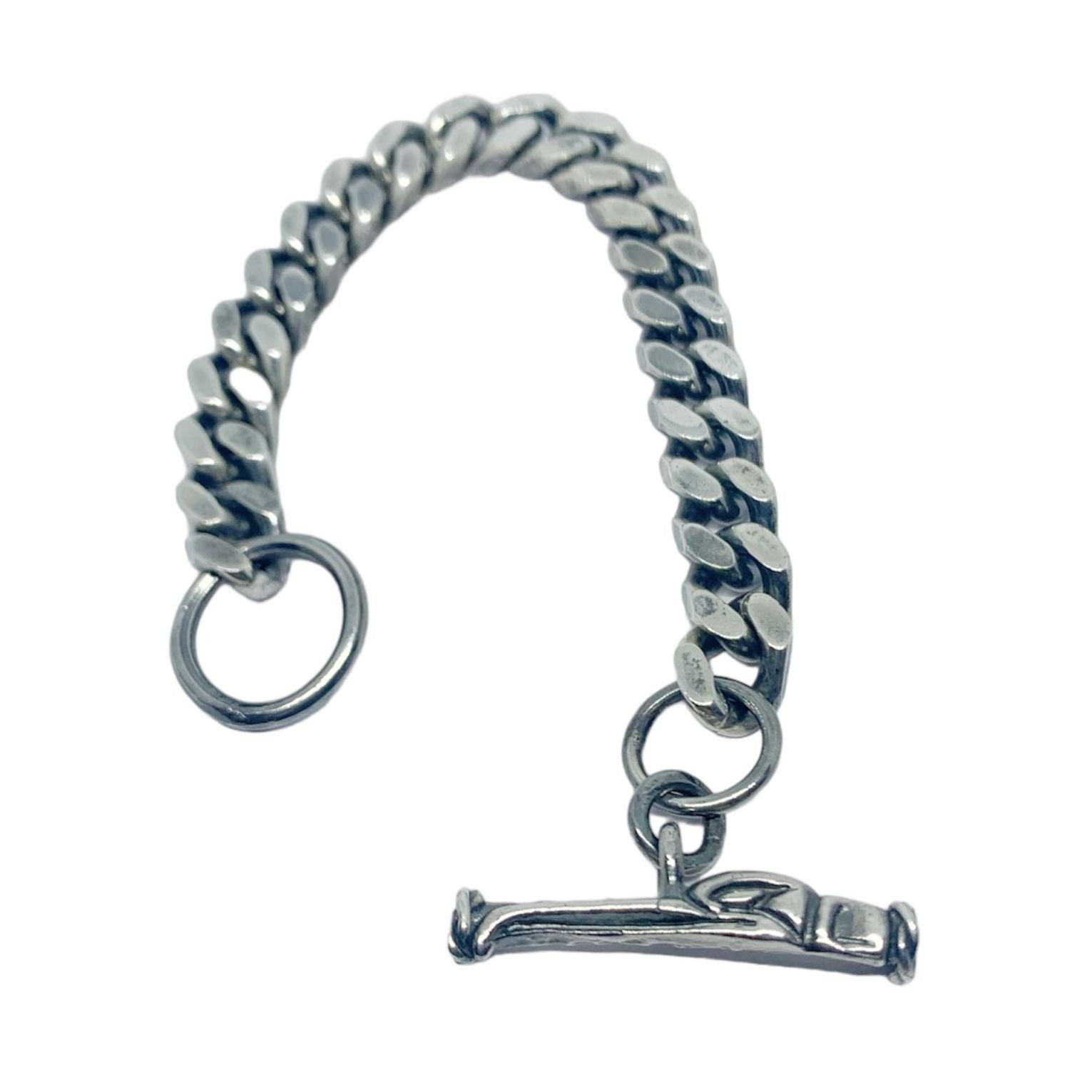 Hand-carved Celtic bird T-bar clasp detail on sterling silver bracelet – TG-Jewellery