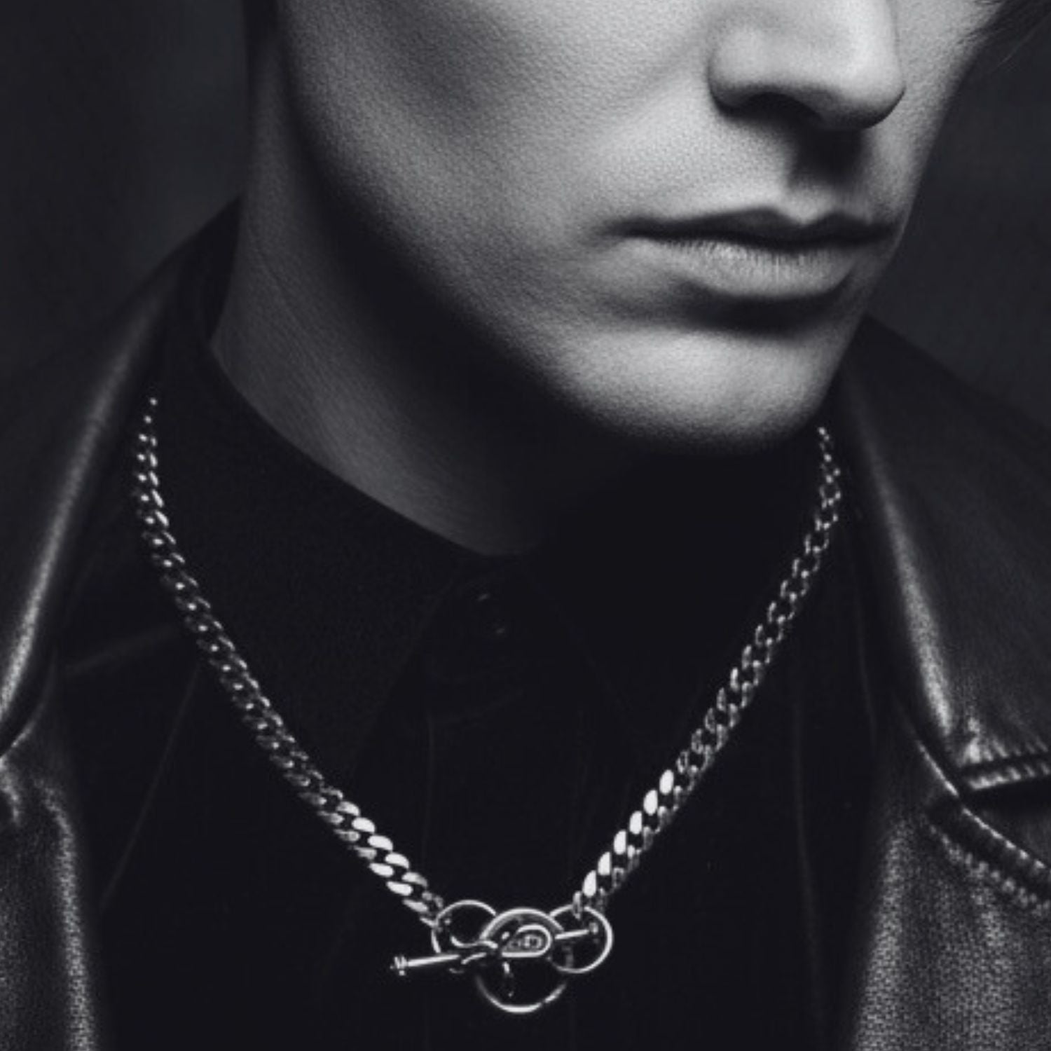 Model wearing sterling silver Celtic bird curb chain necklace 22in – TG-Jewellery