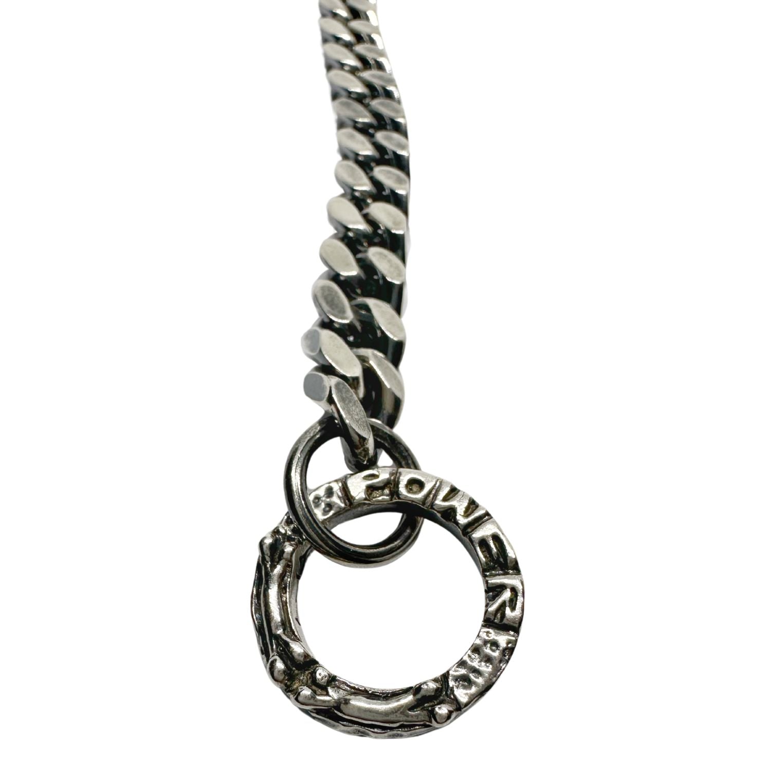 Men’s Sterling Silver Curb Chain Necklace – Celtic Bird 2 T-Bar & POWER Jumpring - Tg-Jewellery By Tamara Gervasio