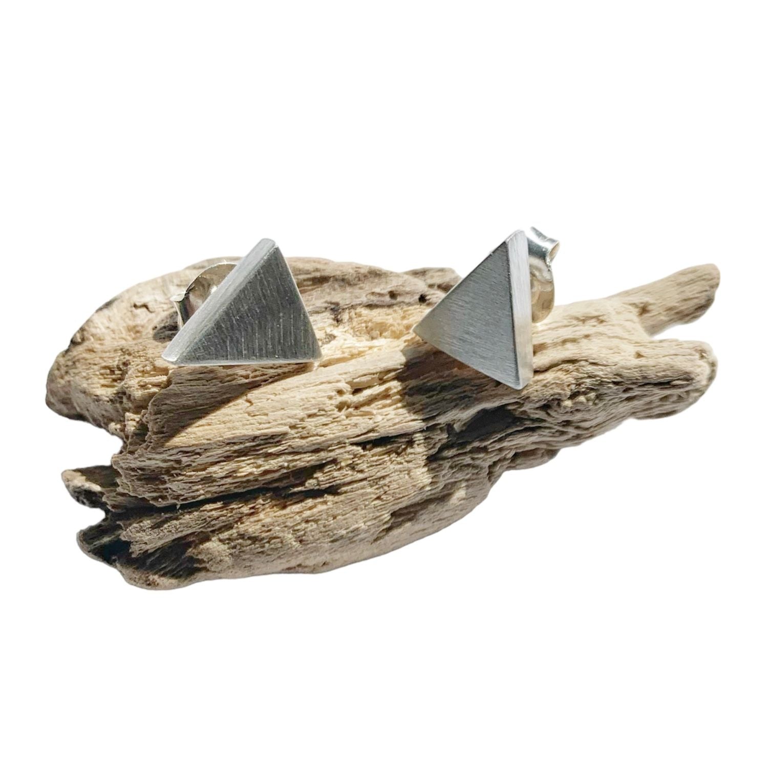 Triangle Stud Earrings – Sterling Silver 925