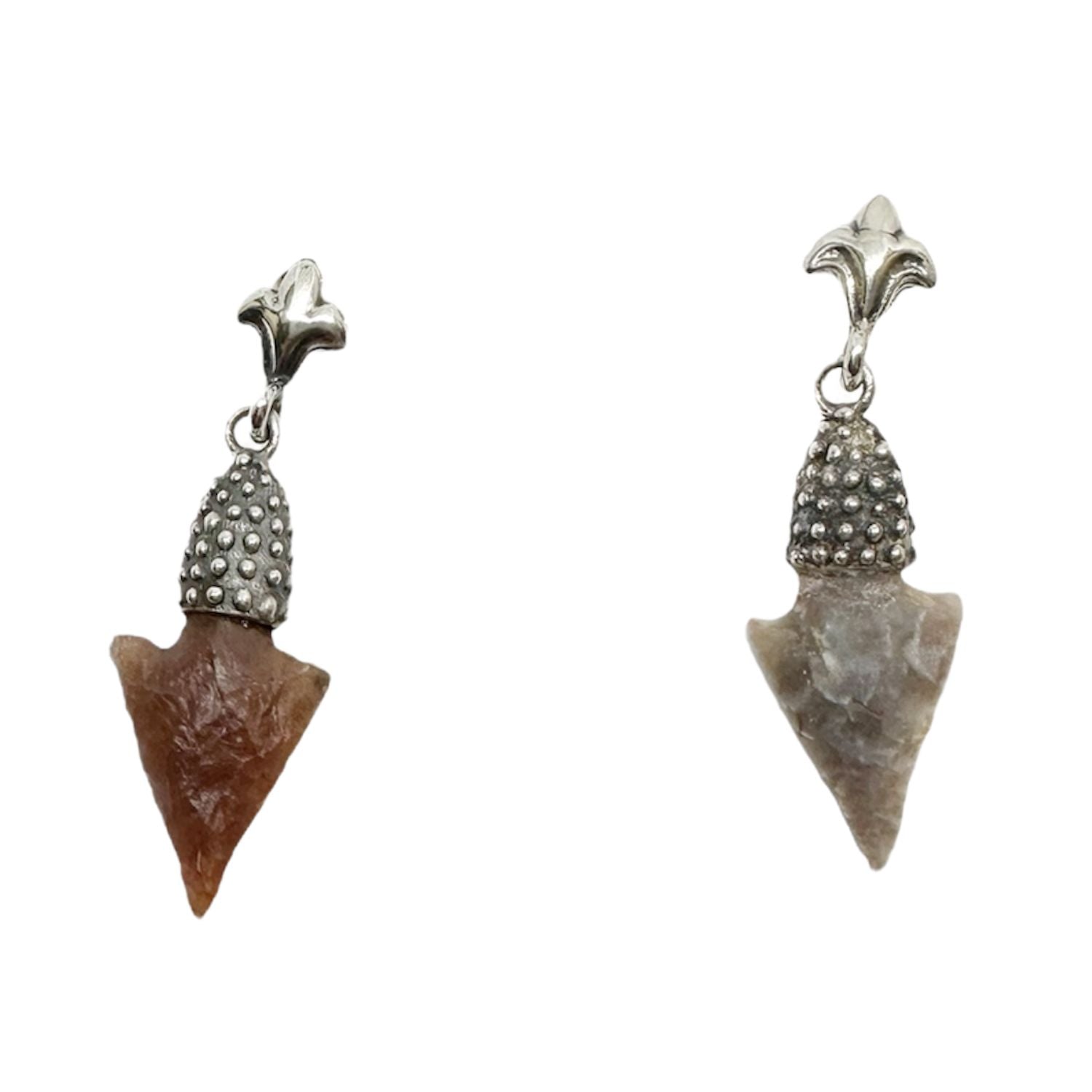 Ancient Arrowhead Dangle Earrings in Sterling Silver – One Of a Kind