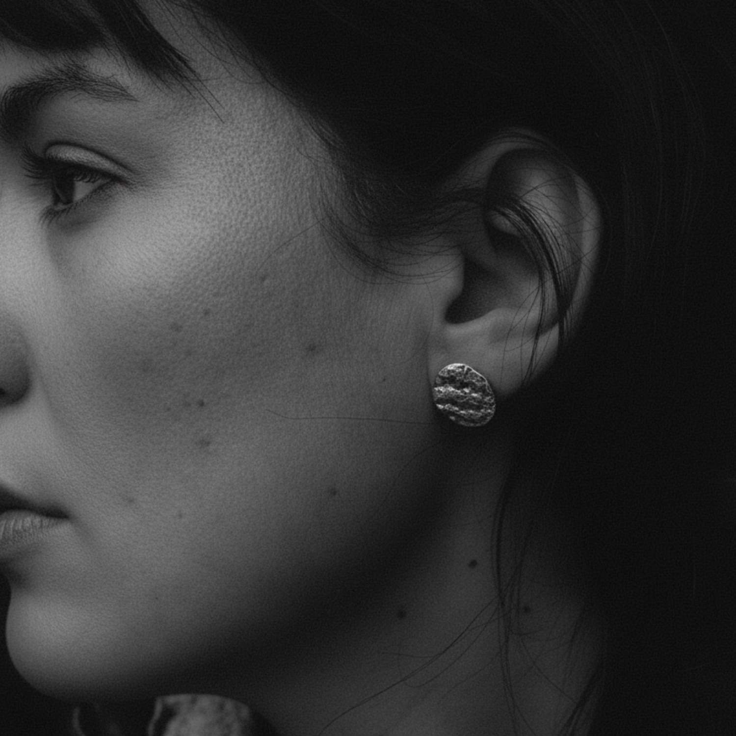 Organic Textured Sterling Silver Stud Earrings – Sand Casting