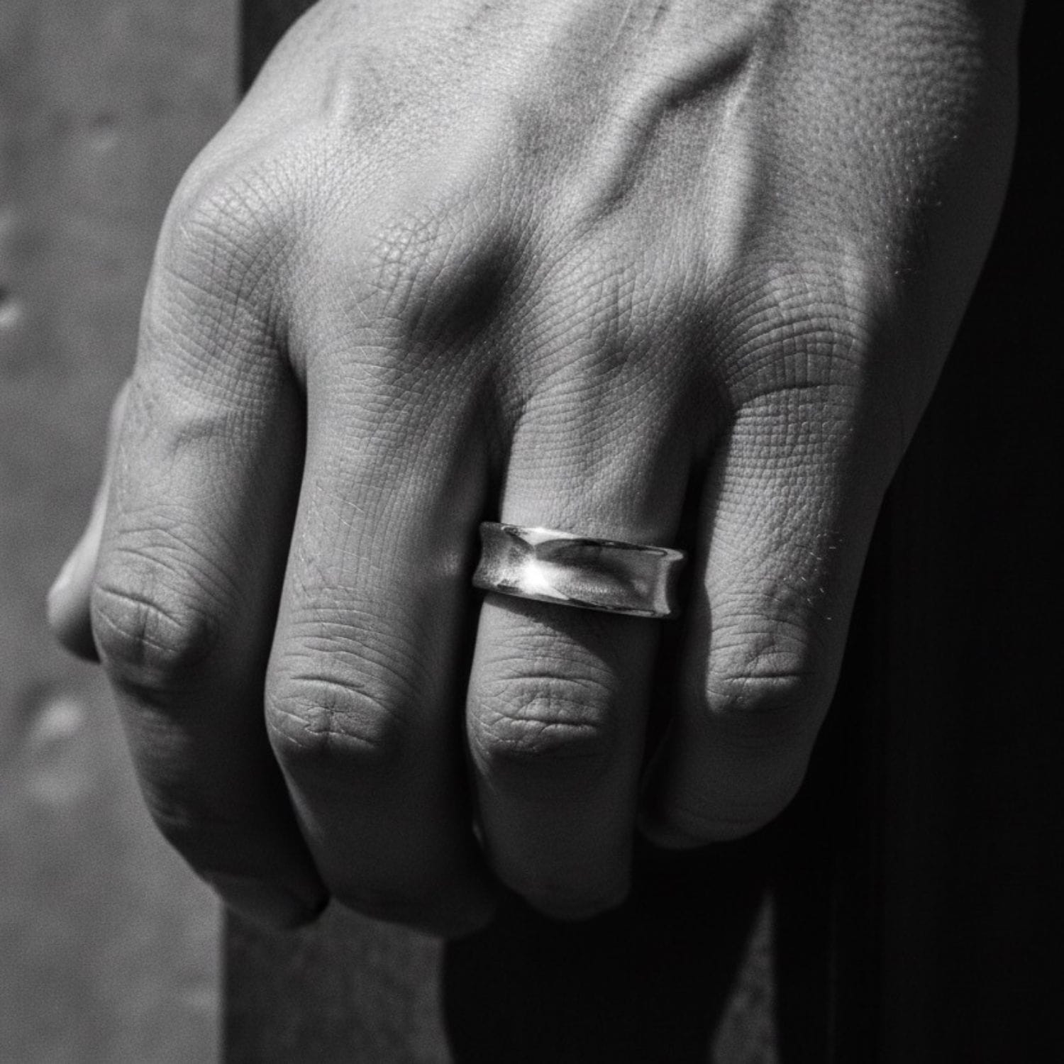 Curved Men's ring One of A Kind