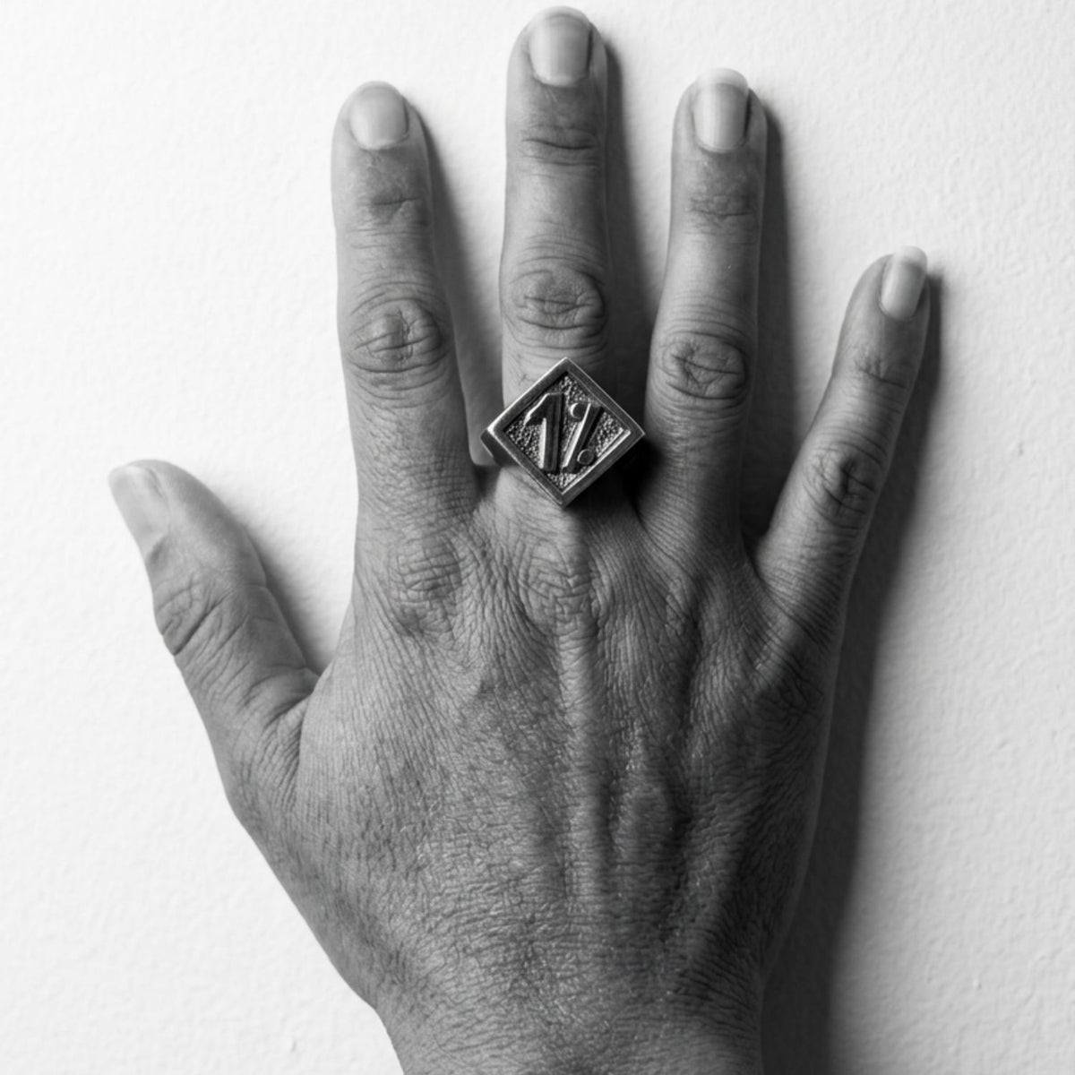 1% Symbol Men’s Signet Ring In Sterling Silver