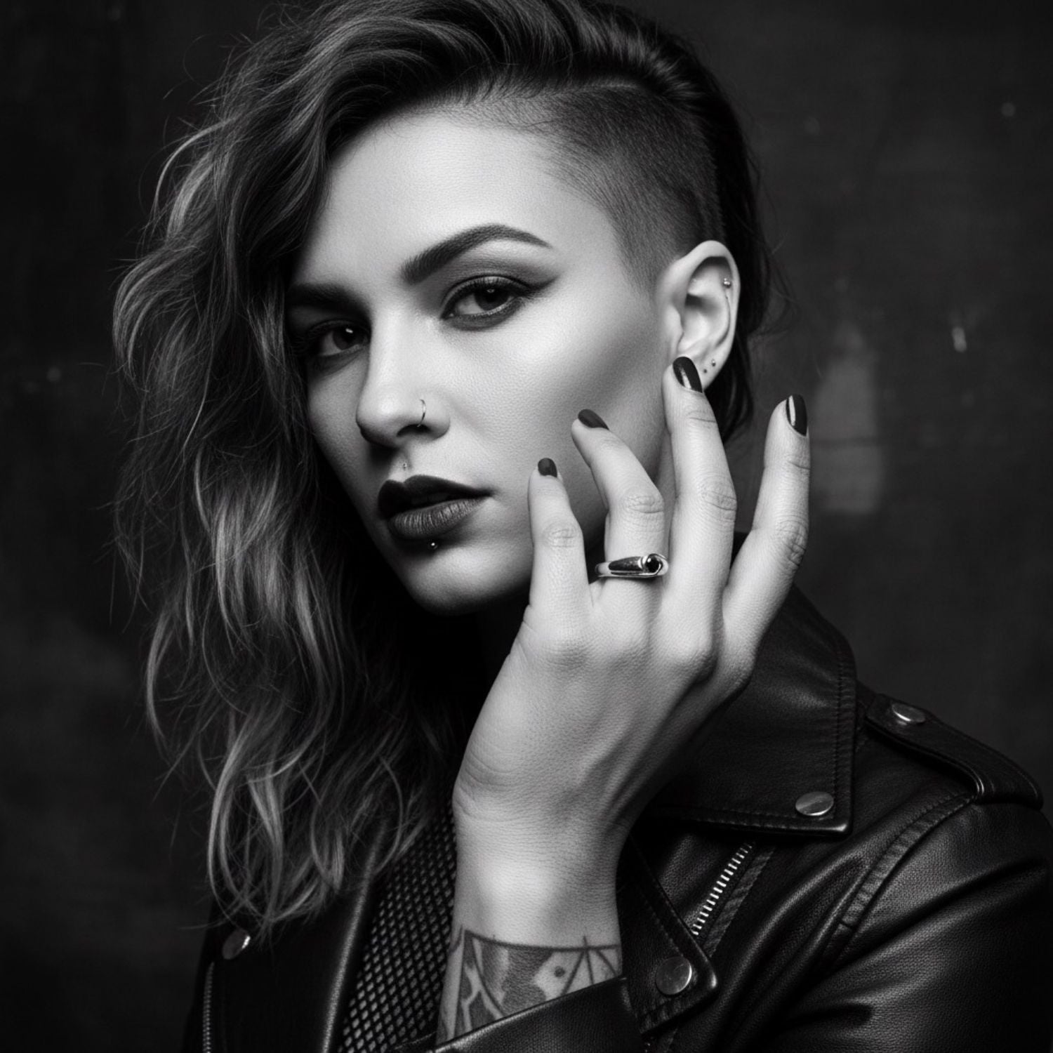 Sterling Silver Fish Ring with Garnet Gemstones