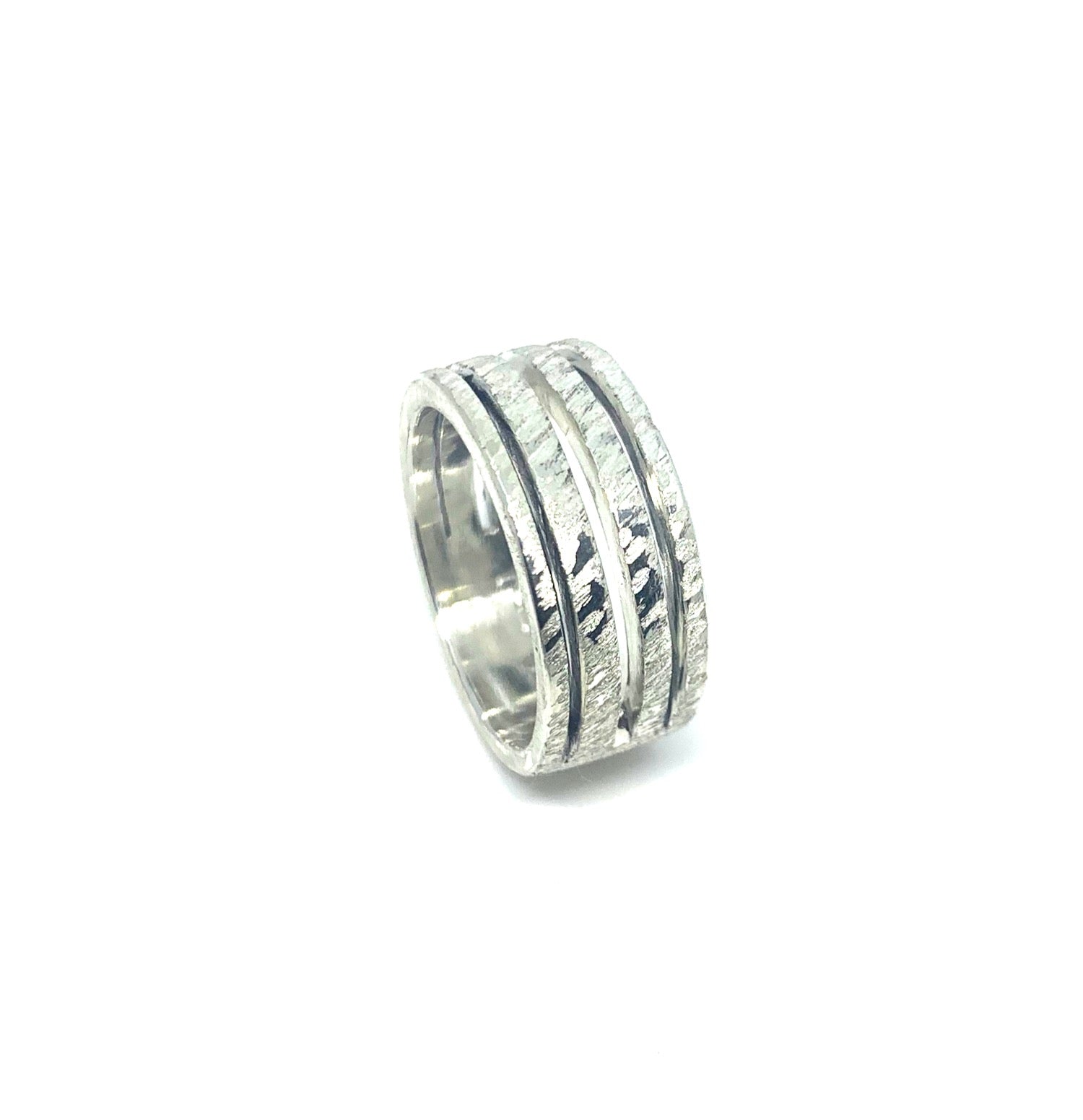 3 Linee Men's band ring in sterling silver One of A Kind
