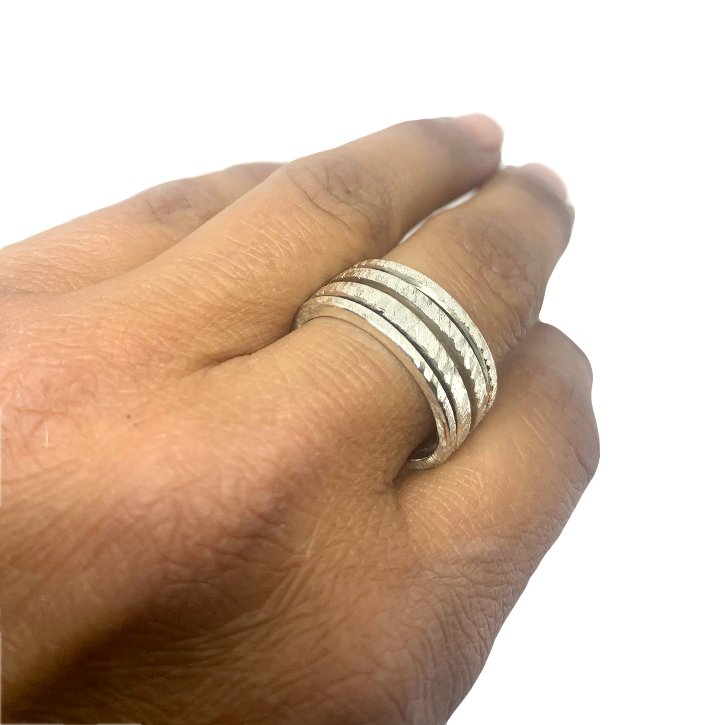 3 Linee Men's band ring in sterling silver One of A Kind