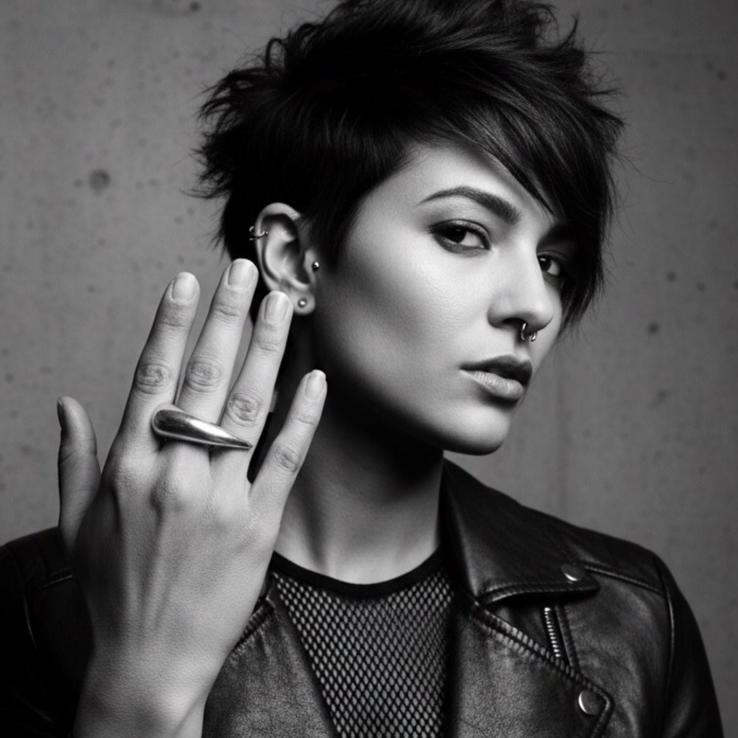 Dynamic Ring – Sterling Silver 925 Sculptural Two-Finger Ring