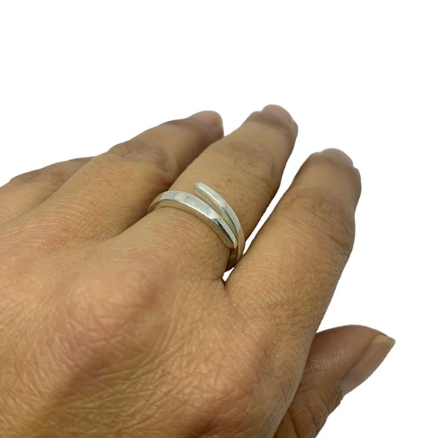 Handmade Sterling Silver Open Band Ring – Minimalist Lost Wax Design - Tg-Jewellery By Tamara Gervasio