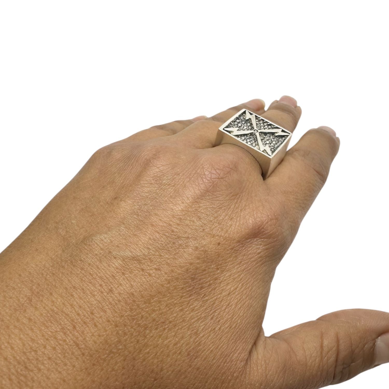Bold Thunder Ring – Solid Sterling Silver Statement Piece for Men