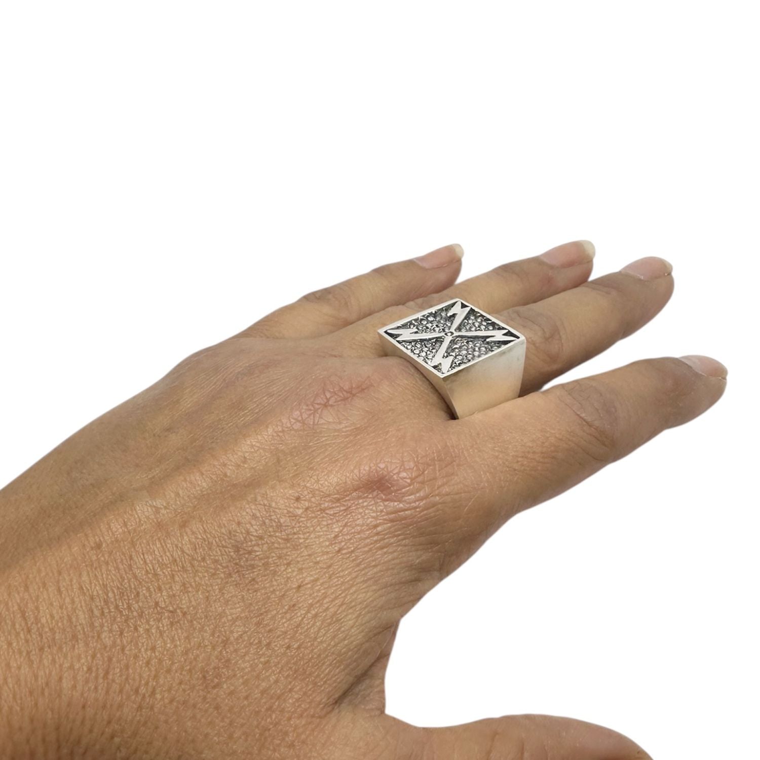 Bold Thunder Ring – Solid Sterling Silver Statement Piece for Men
