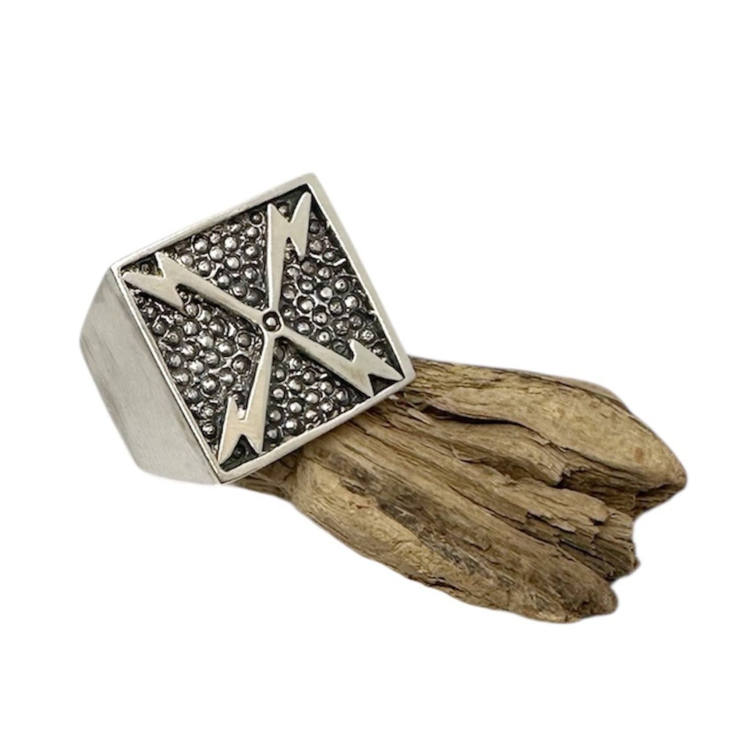 Bold Thunder Ring – Solid Sterling Silver Statement Piece for Men