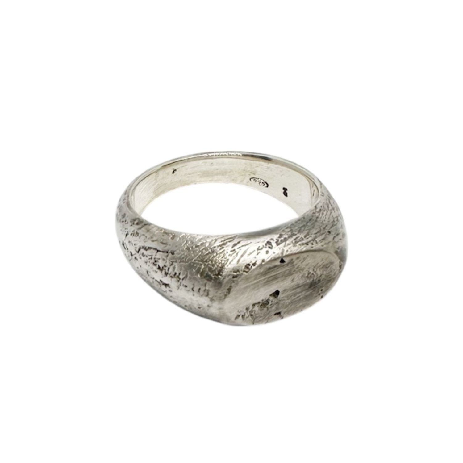 Recast Erosion Signet Ring – Recycled Sterling Silver 925 Sand Cast