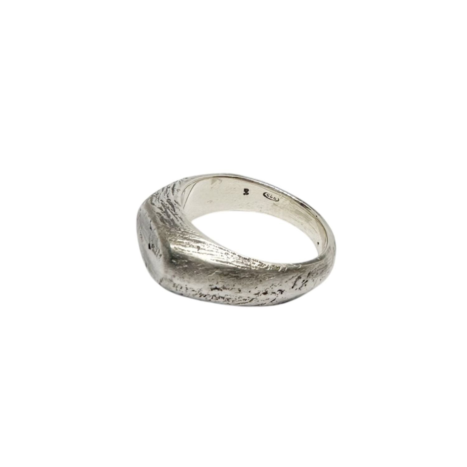 Recast Erosion Signet Ring – Recycled Sterling Silver 925 Sand Cast