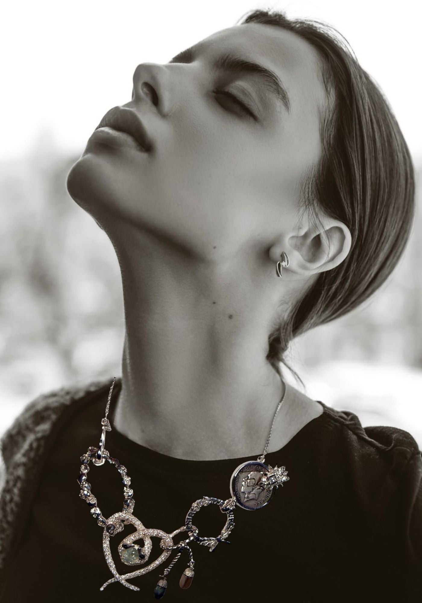 Vivienne Westwood multi-component statement necklace handmade in lost wax and casted in sterling silver Tg-Jewellery by Tamara Gervasio