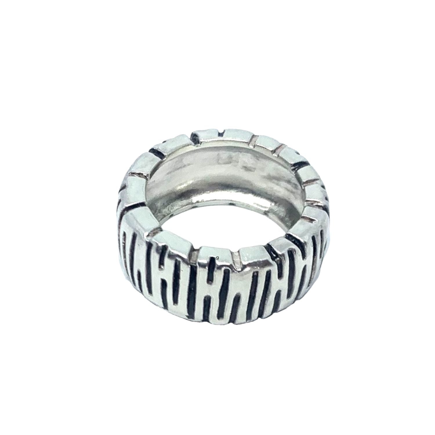 Sterling silver 925 Wheel Half Dome Ring, lost wax cast, UK hallmarked, Chunky Collection